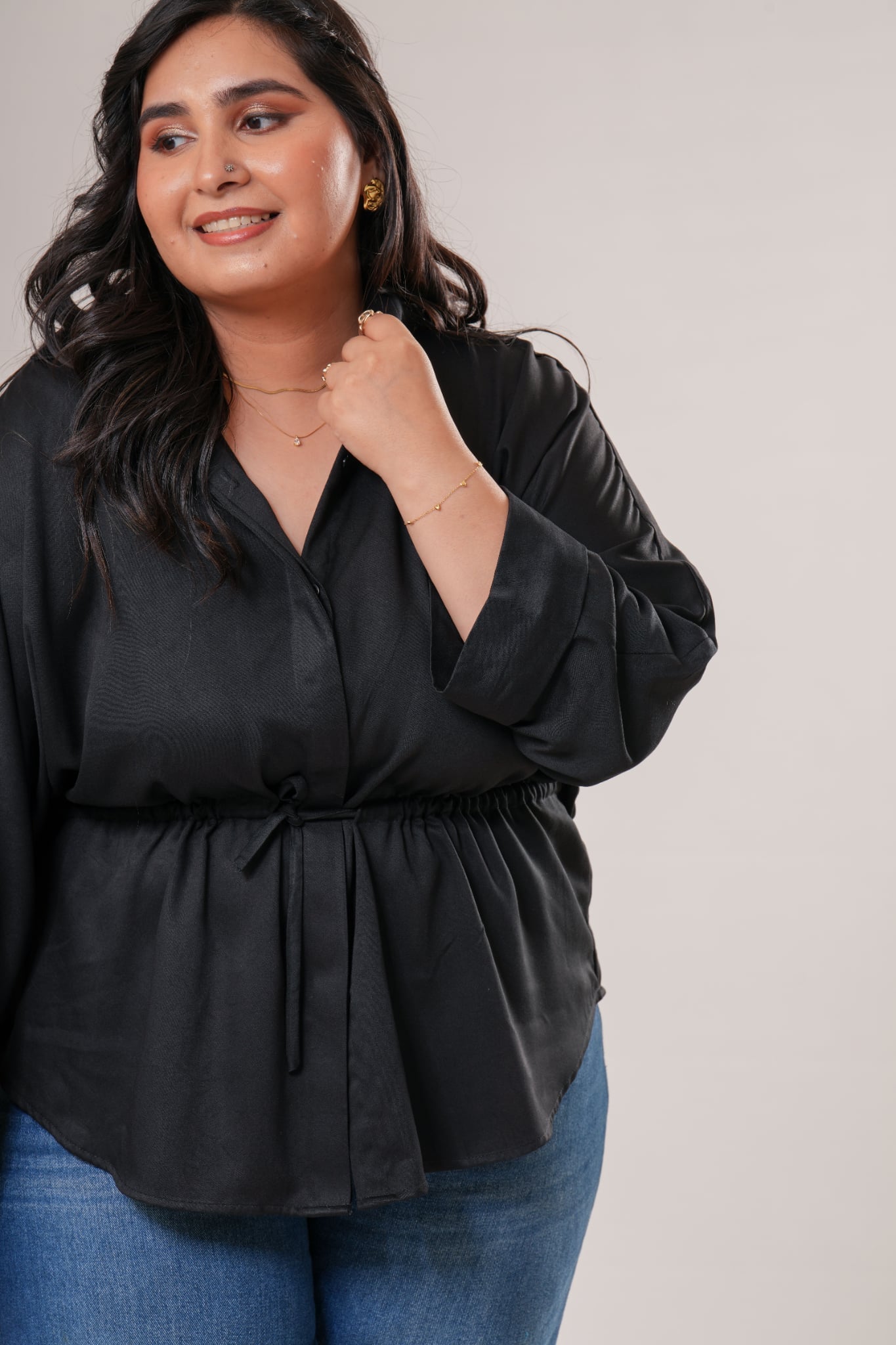 Drawstring Relaxed Shirt Label By Mohita