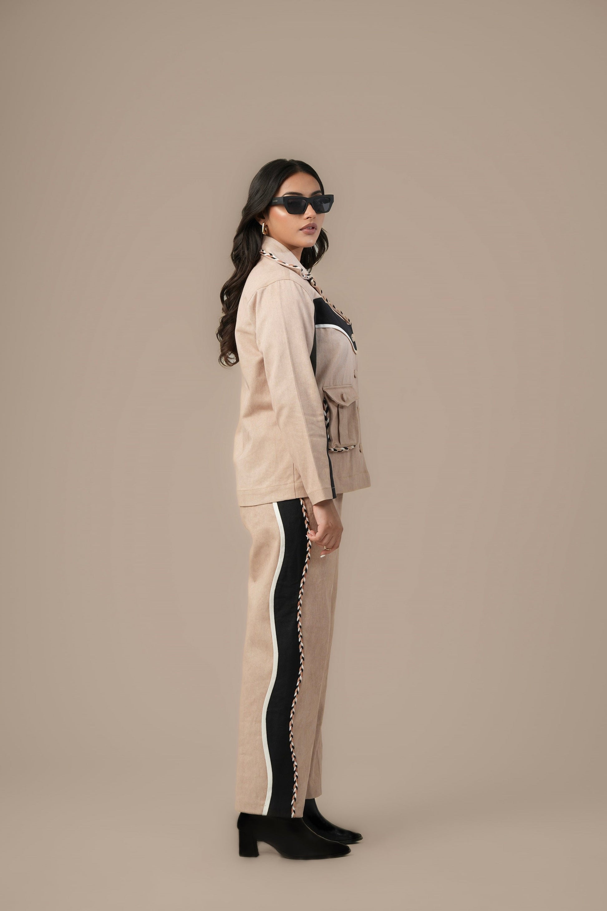 BEIGE BOUND CORD SET Label By Mohita