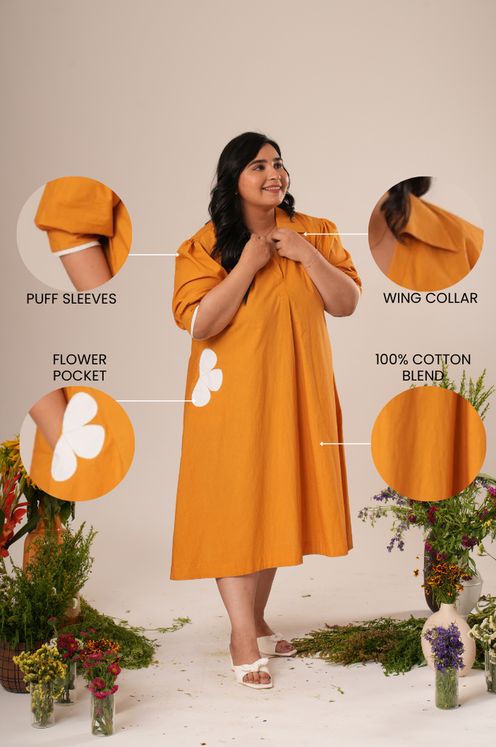 Flower Pocket A-line Dress
