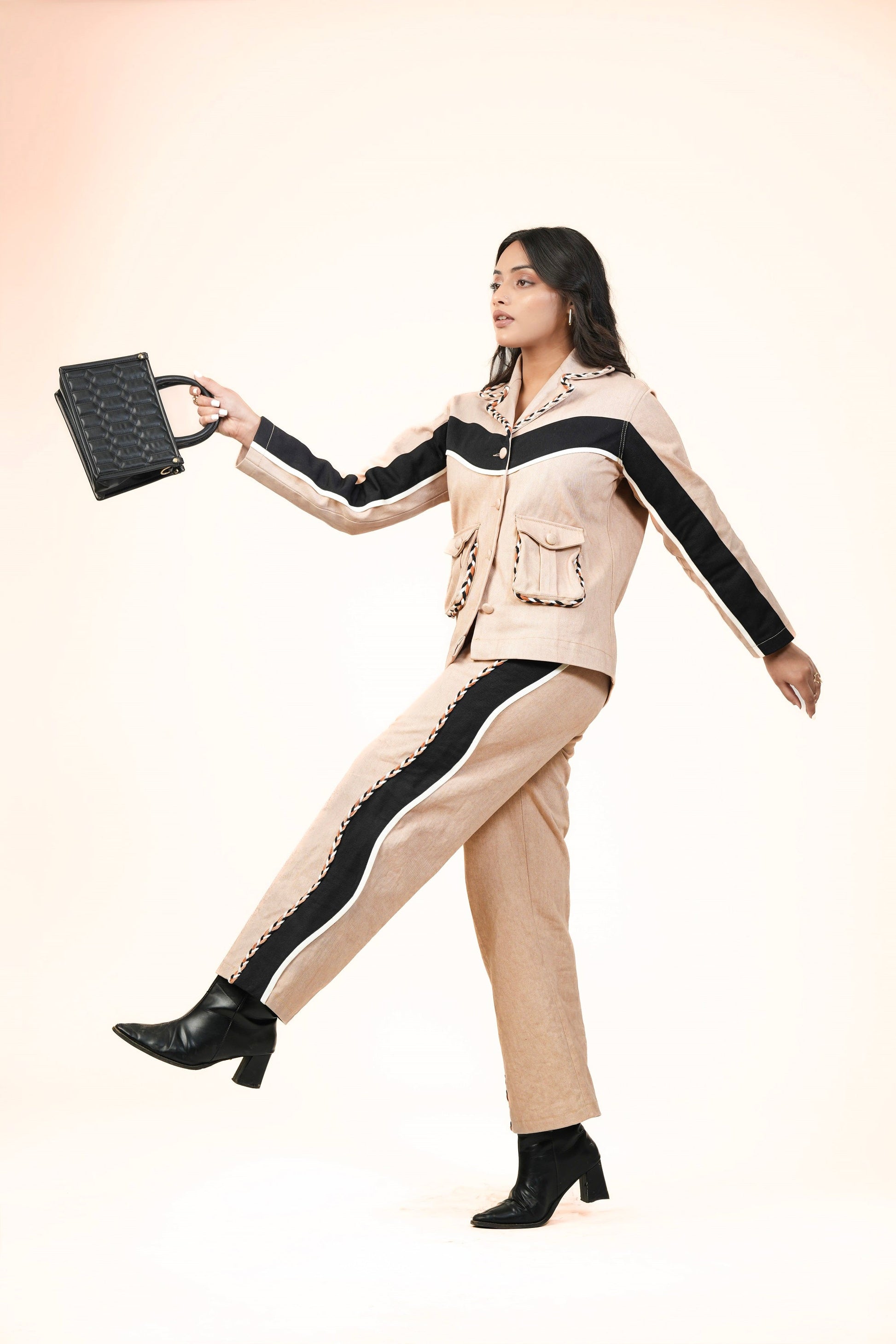 BEIGE BOUND CORD SET Label By Mohita