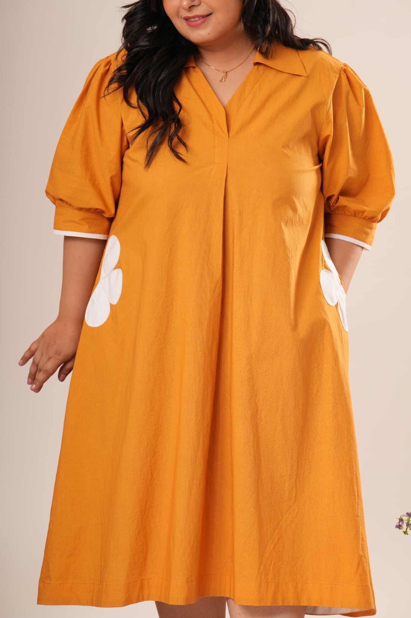 Flower Pocket A-line Dress Label By Mohita