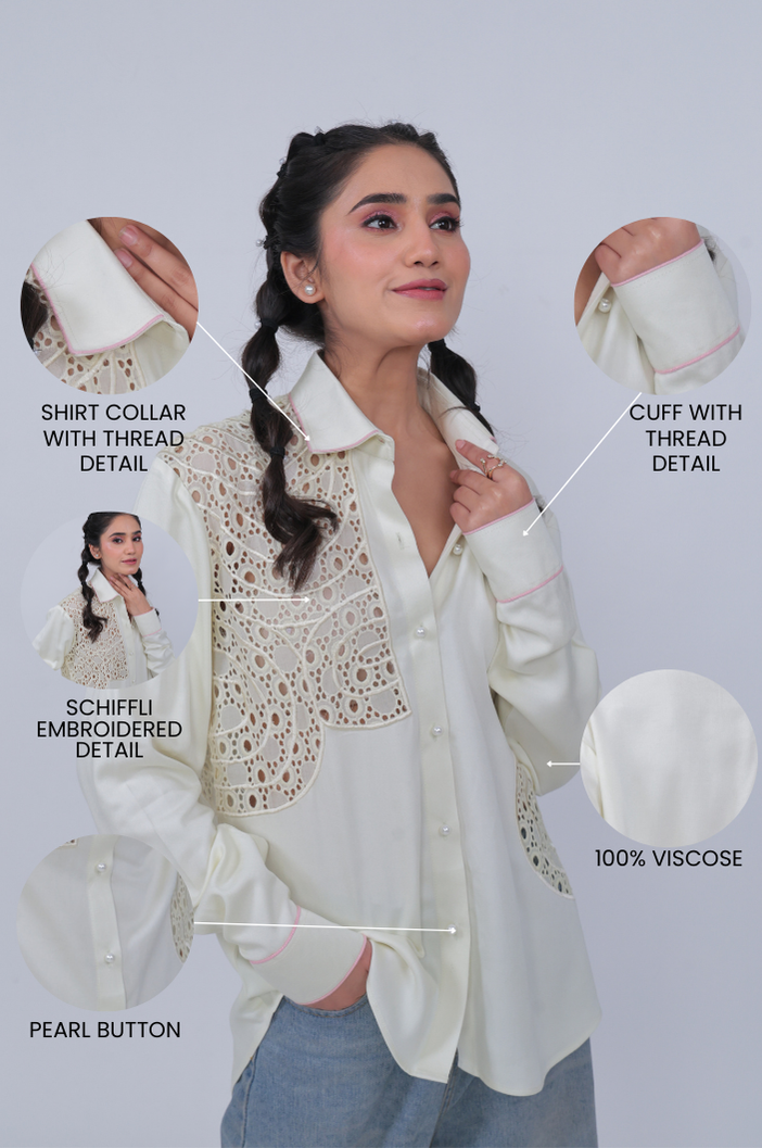 SCHIFFLI EMBROIDERED SHIRT Label By Mohita