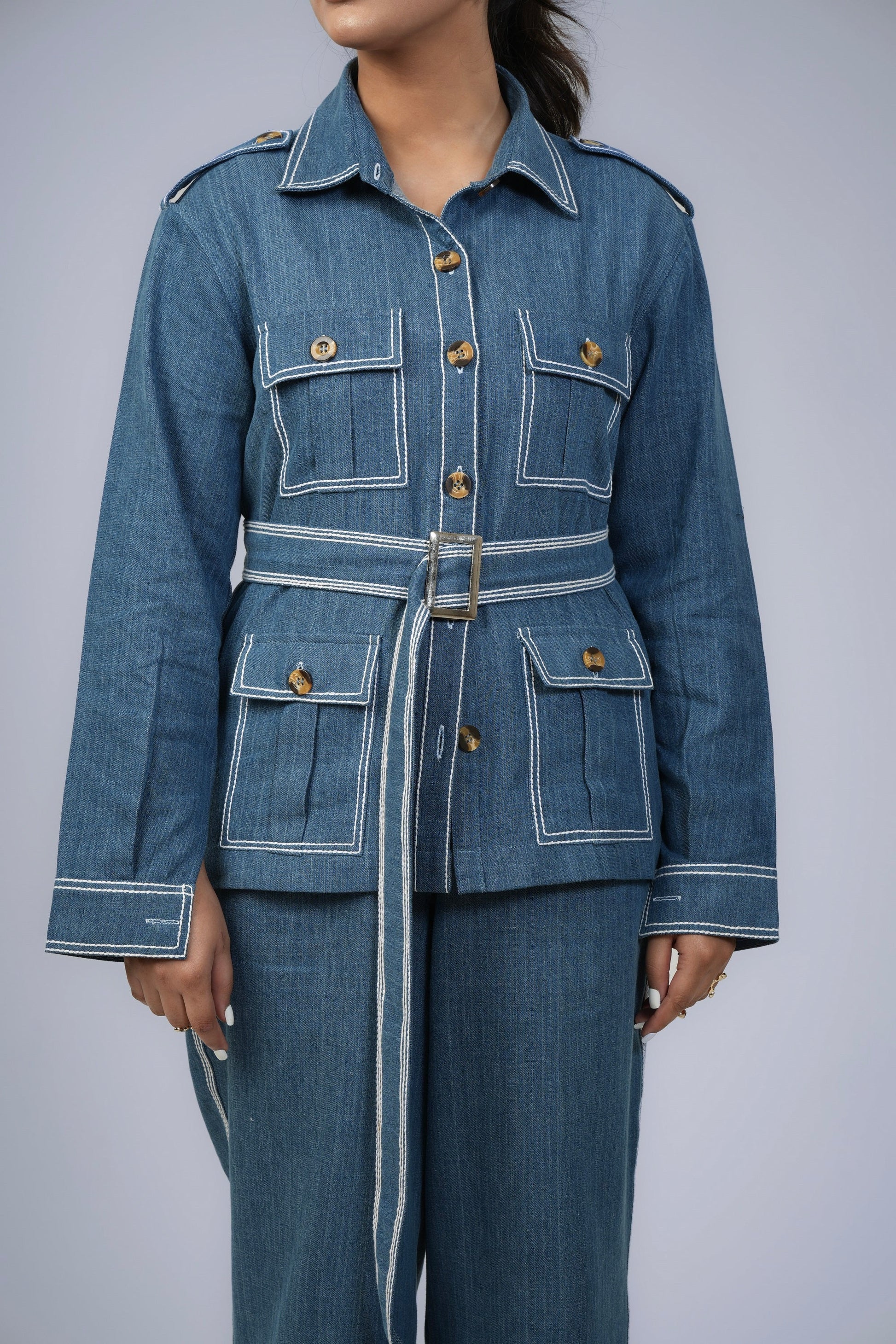 INDIGO STICH CORD SET Label By Mohita