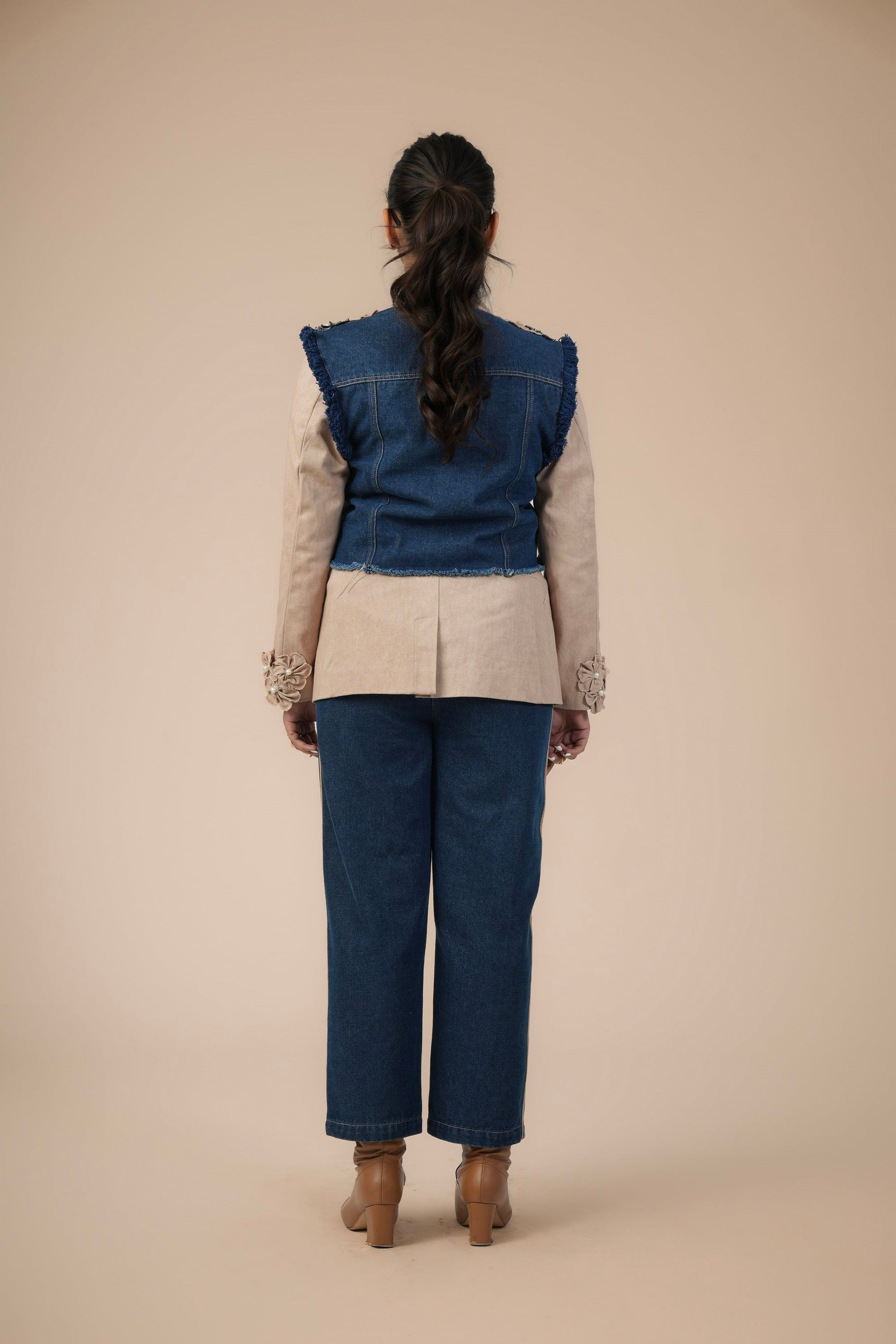 BLAZER BLOOM DENIM CORD SET Label By Mohita