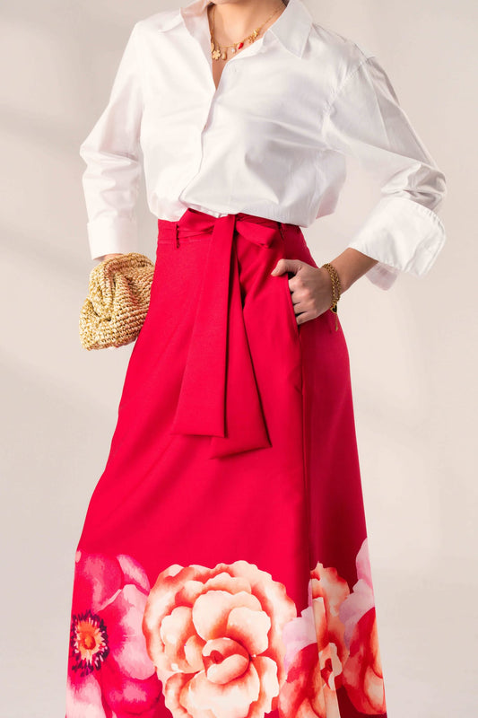 CRIMSON BLOOM SKIRT Label By Mohita