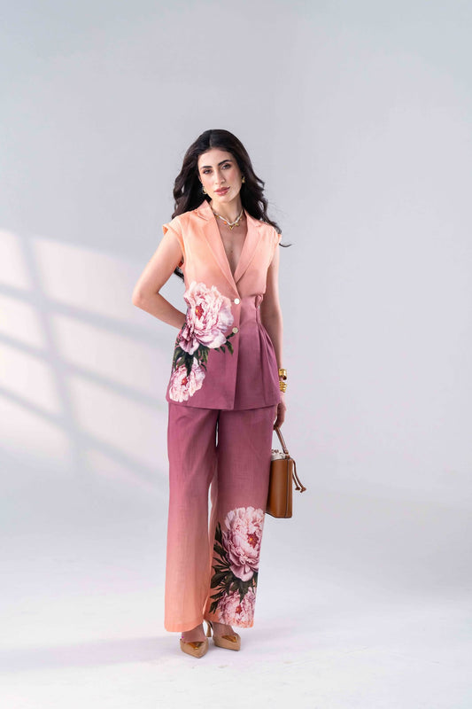 PEACH DUSK CORD SET Label By Mohita