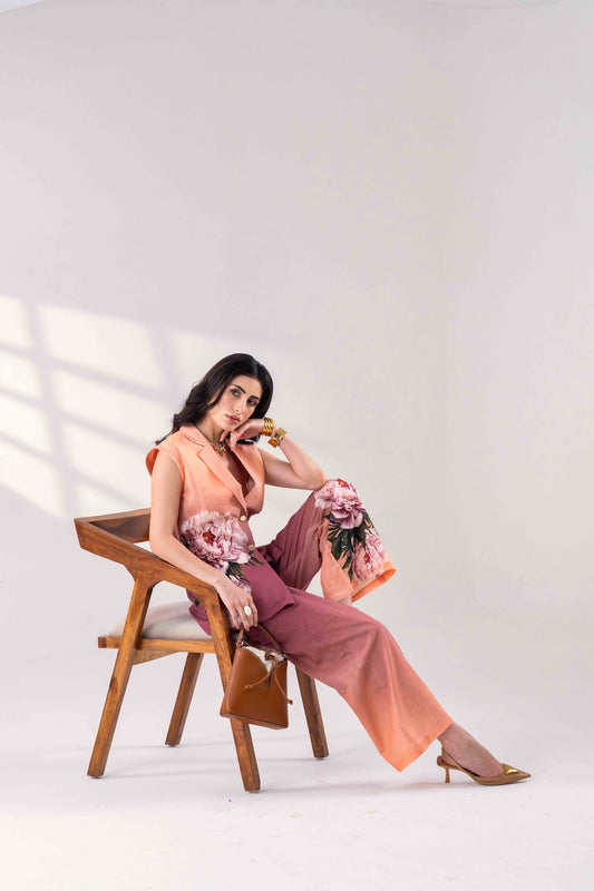 PEACH DUSK CORD SET Label By Mohita