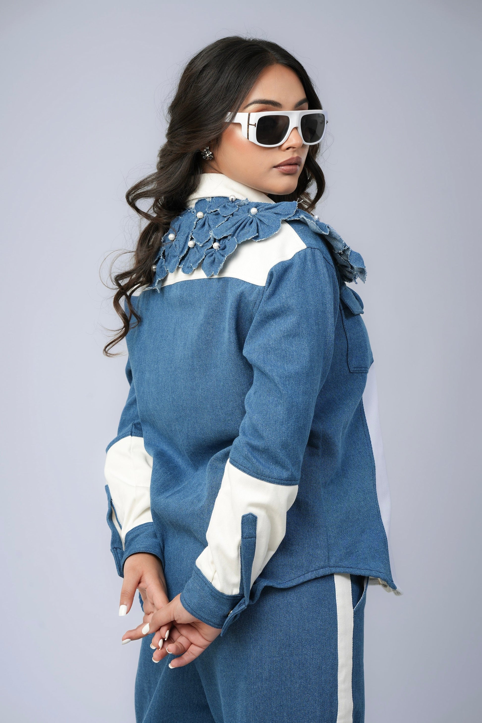 WANDER BLOOM DENIM BLAZER Label By Mohita