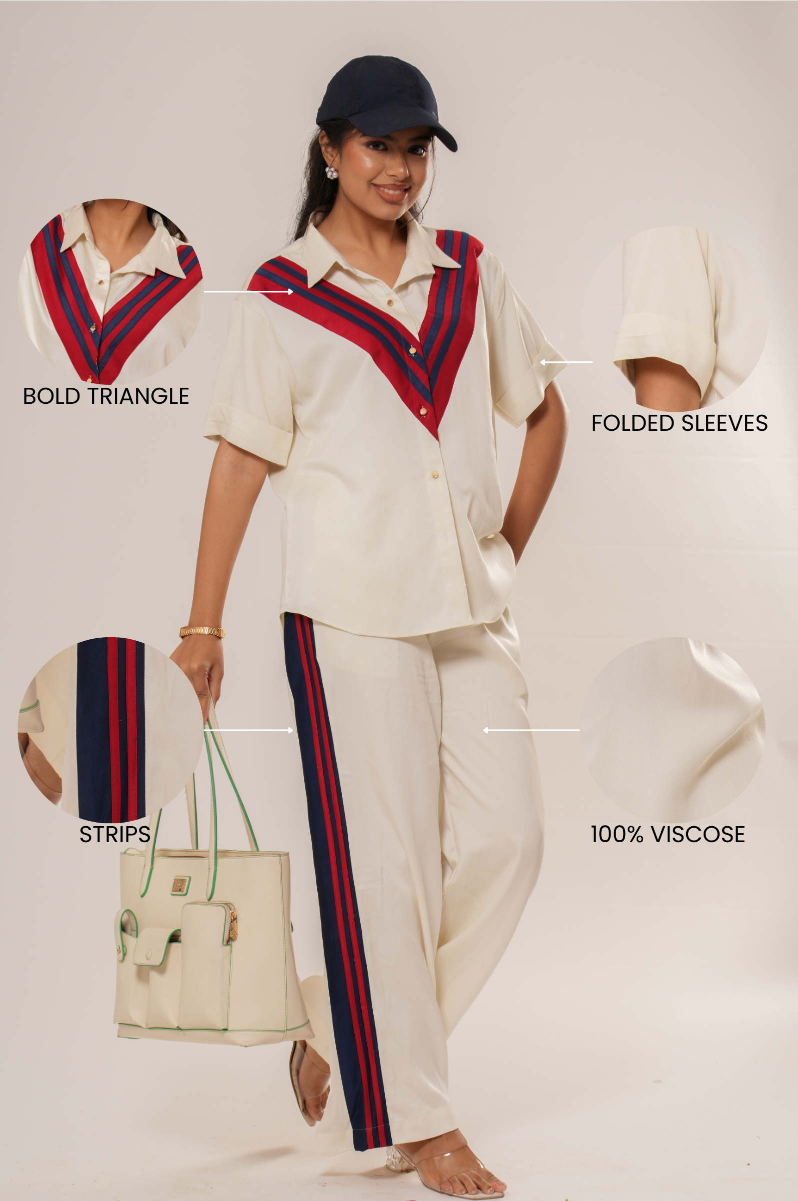 Stripe Detail Co-ord Set Label By Mohita