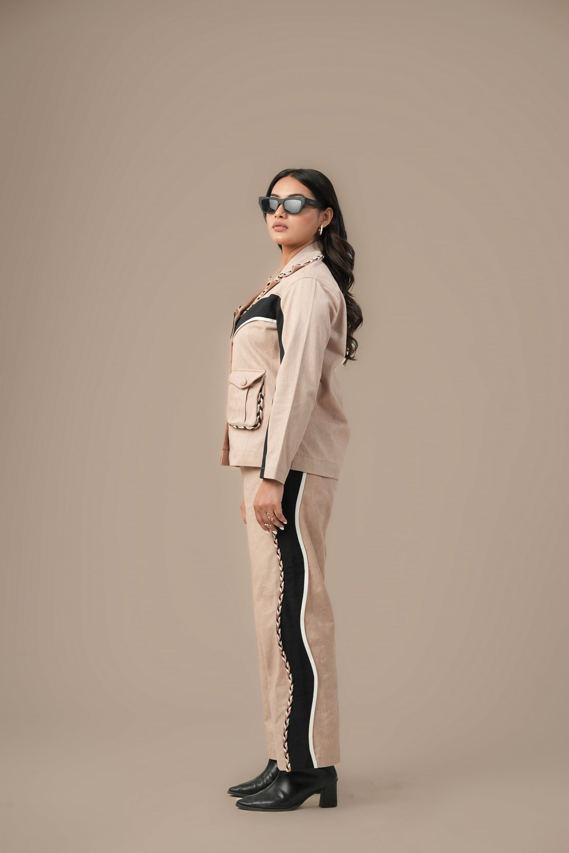 BEIGE BOUND CORD SET Label By Mohita