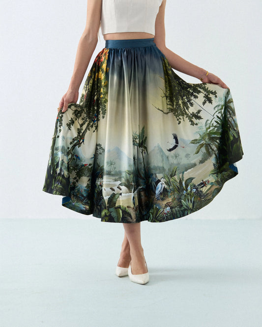 BLUE- OLIVE SAFARI STORY SKIRT Label By Mohita