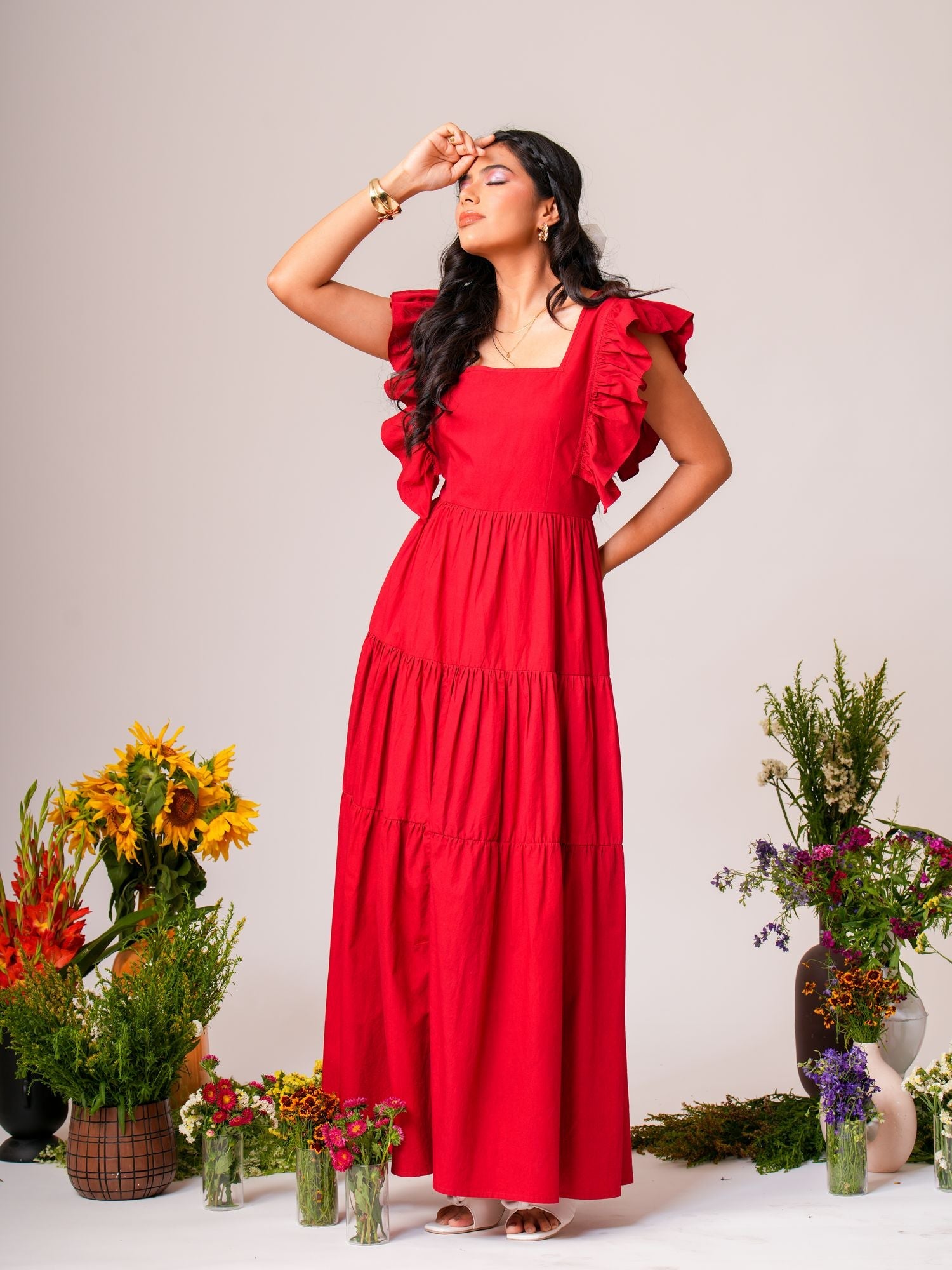 Ruffle Maxi Dress Label By Mohita