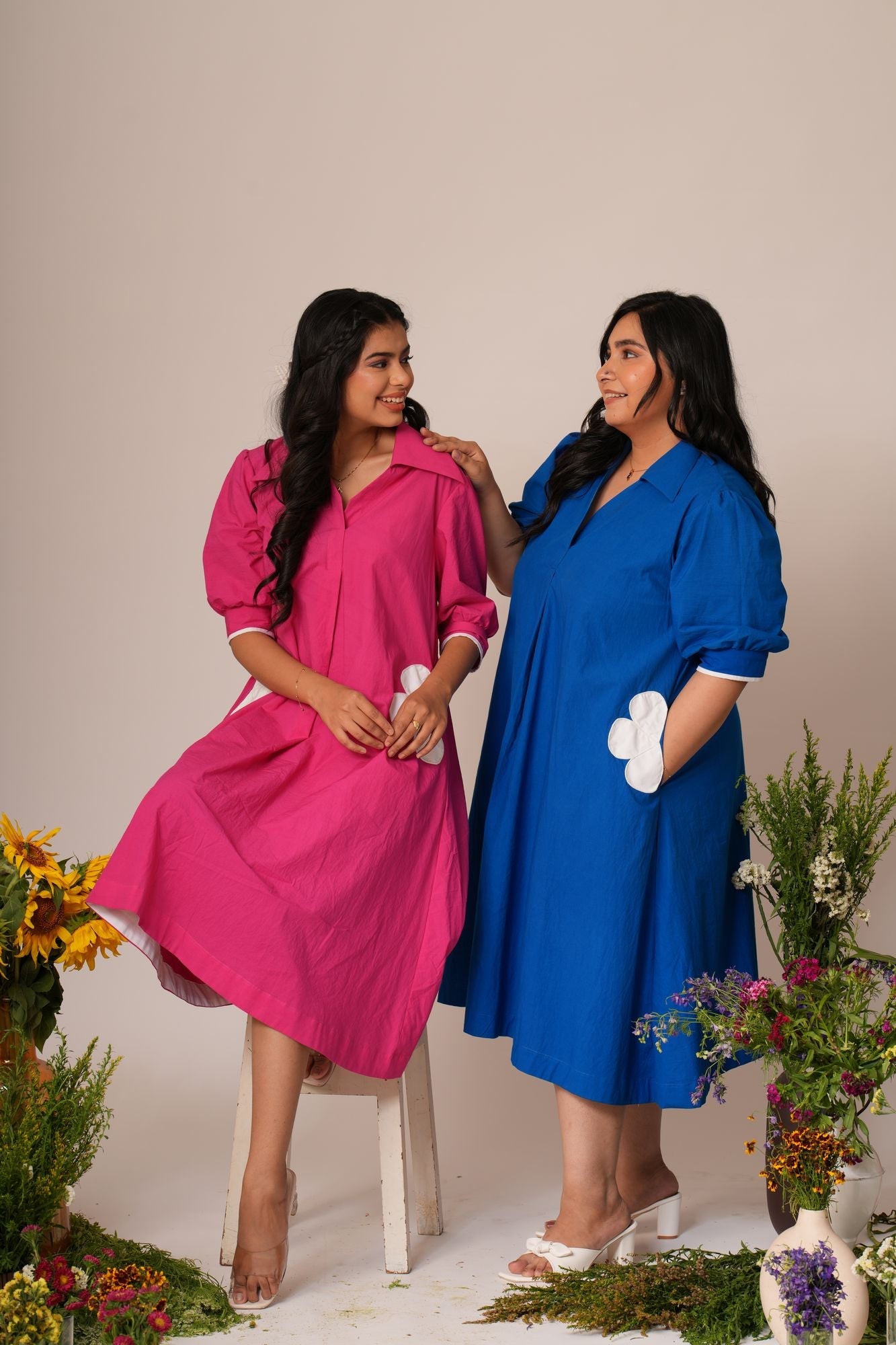 Flower Pocket A-line Dress Label By Mohita