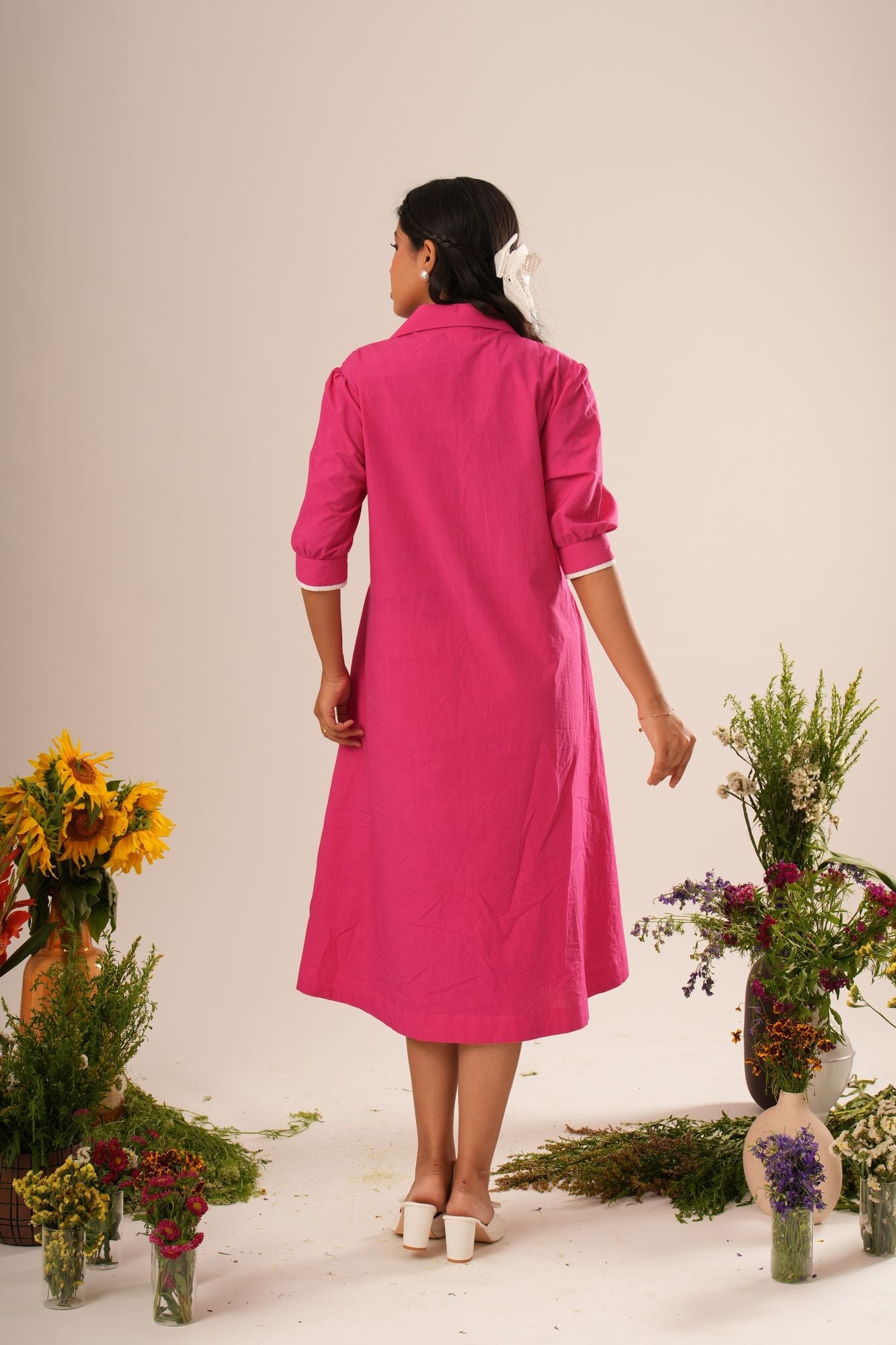 Flower Pocket A-line Dress Label By Mohita