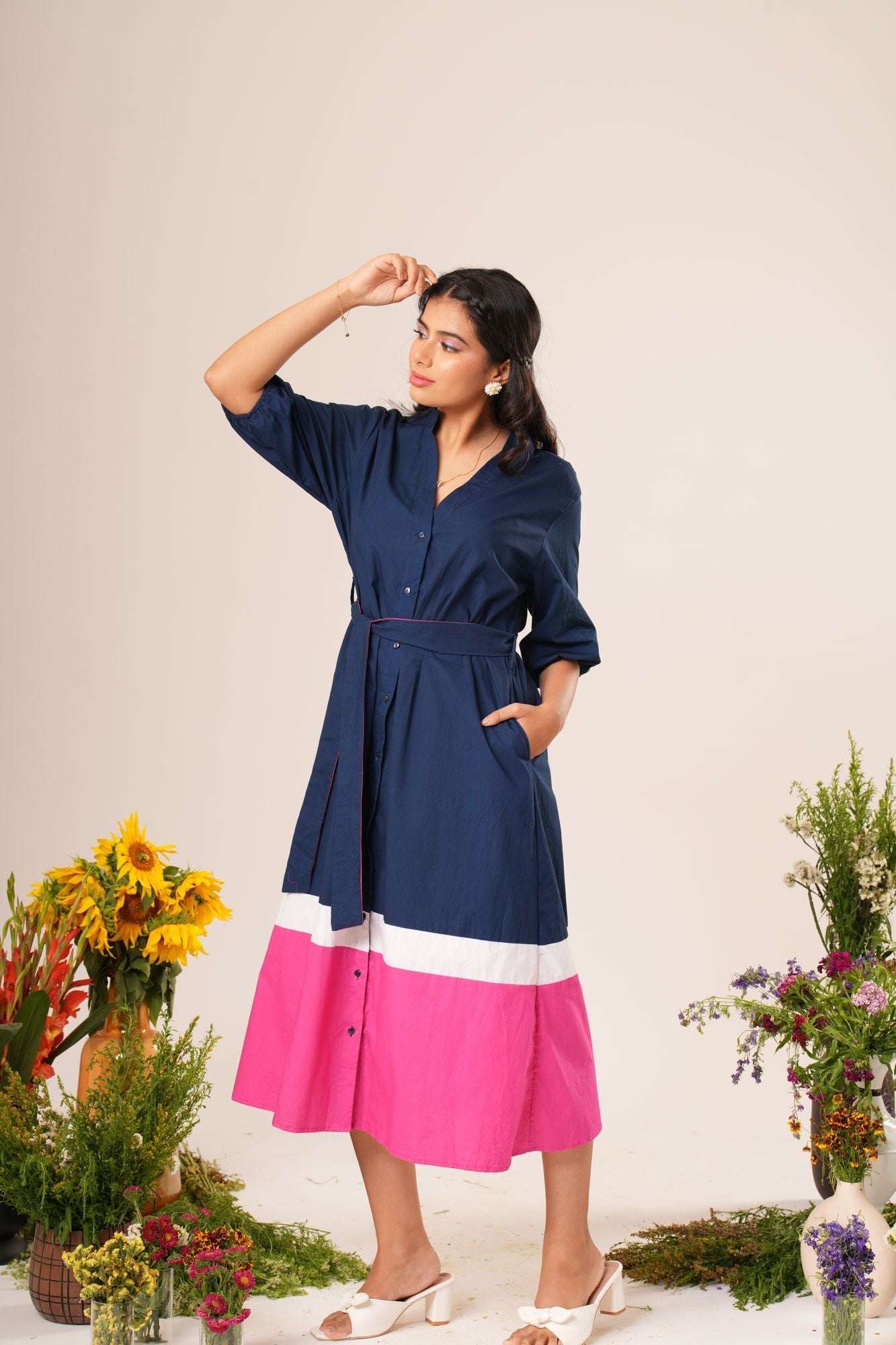 COLORBLOCK SHIRT DRESS Label By Mohita