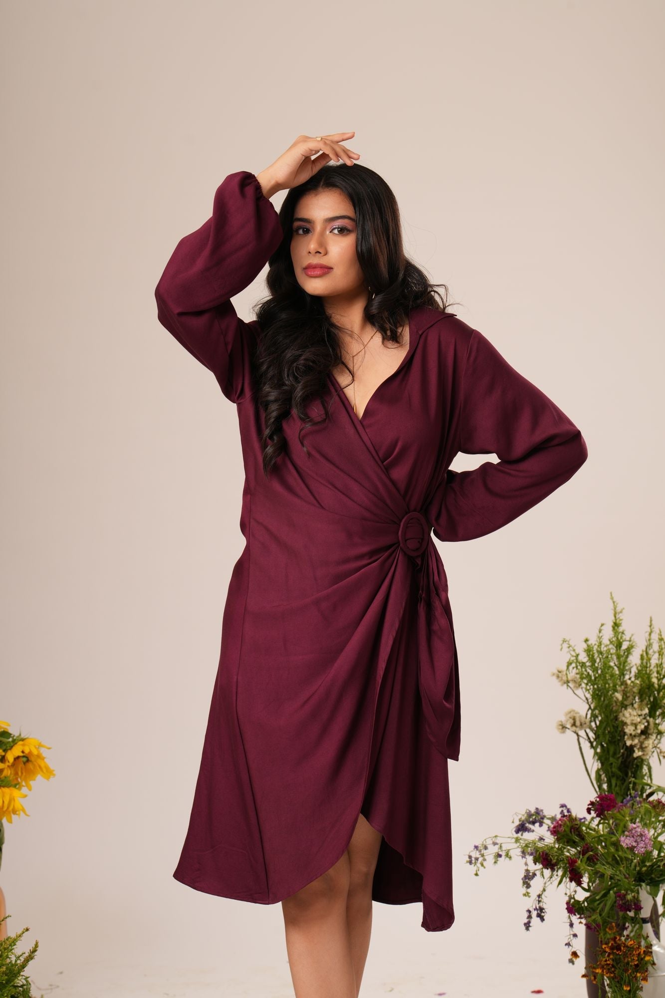 Draped Detail Dress Label By Mohita