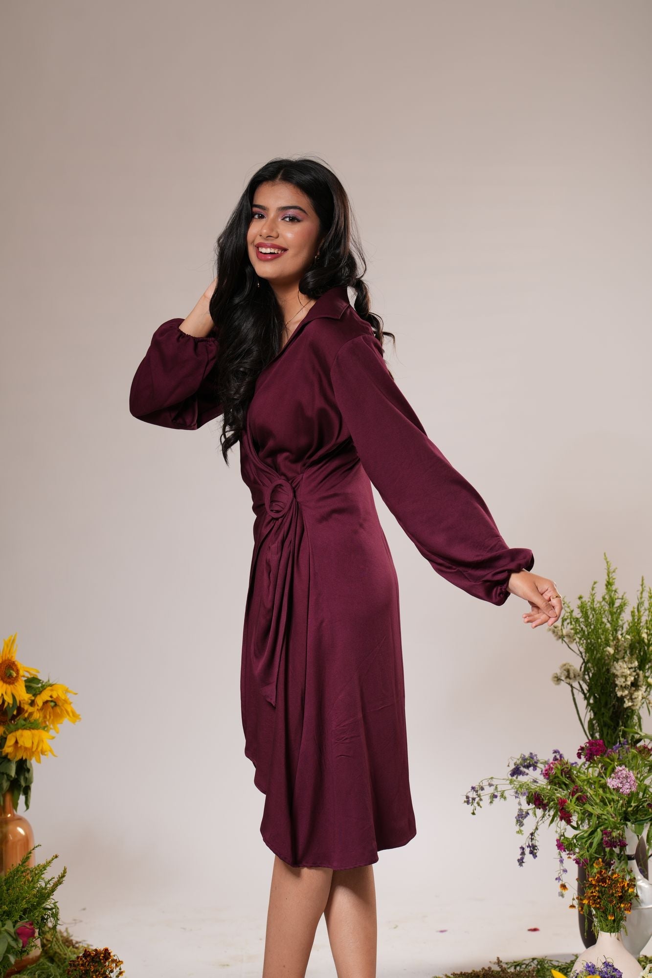 Draped Detail Dress Label By Mohita