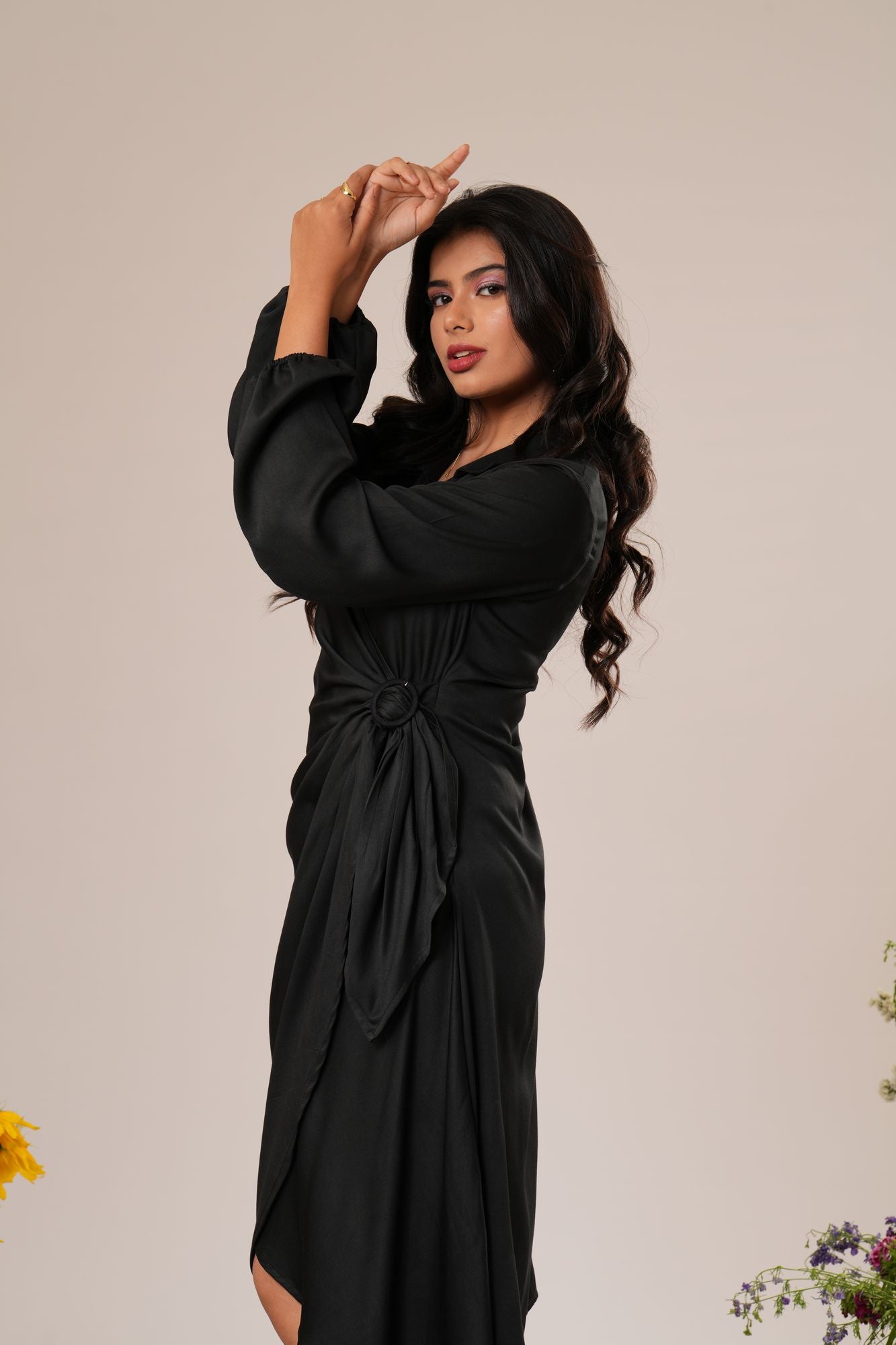 Draped Detail Dress Label By Mohita