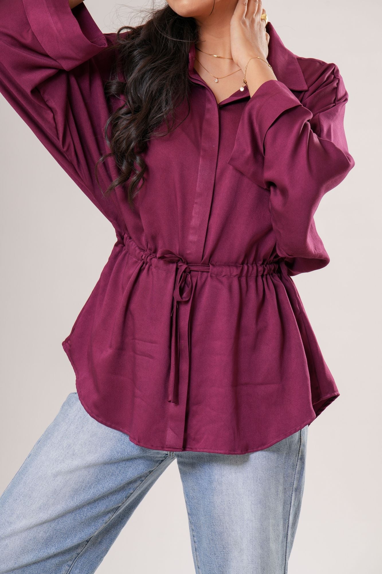 Drawstring Relaxed Shirt Label By Mohita