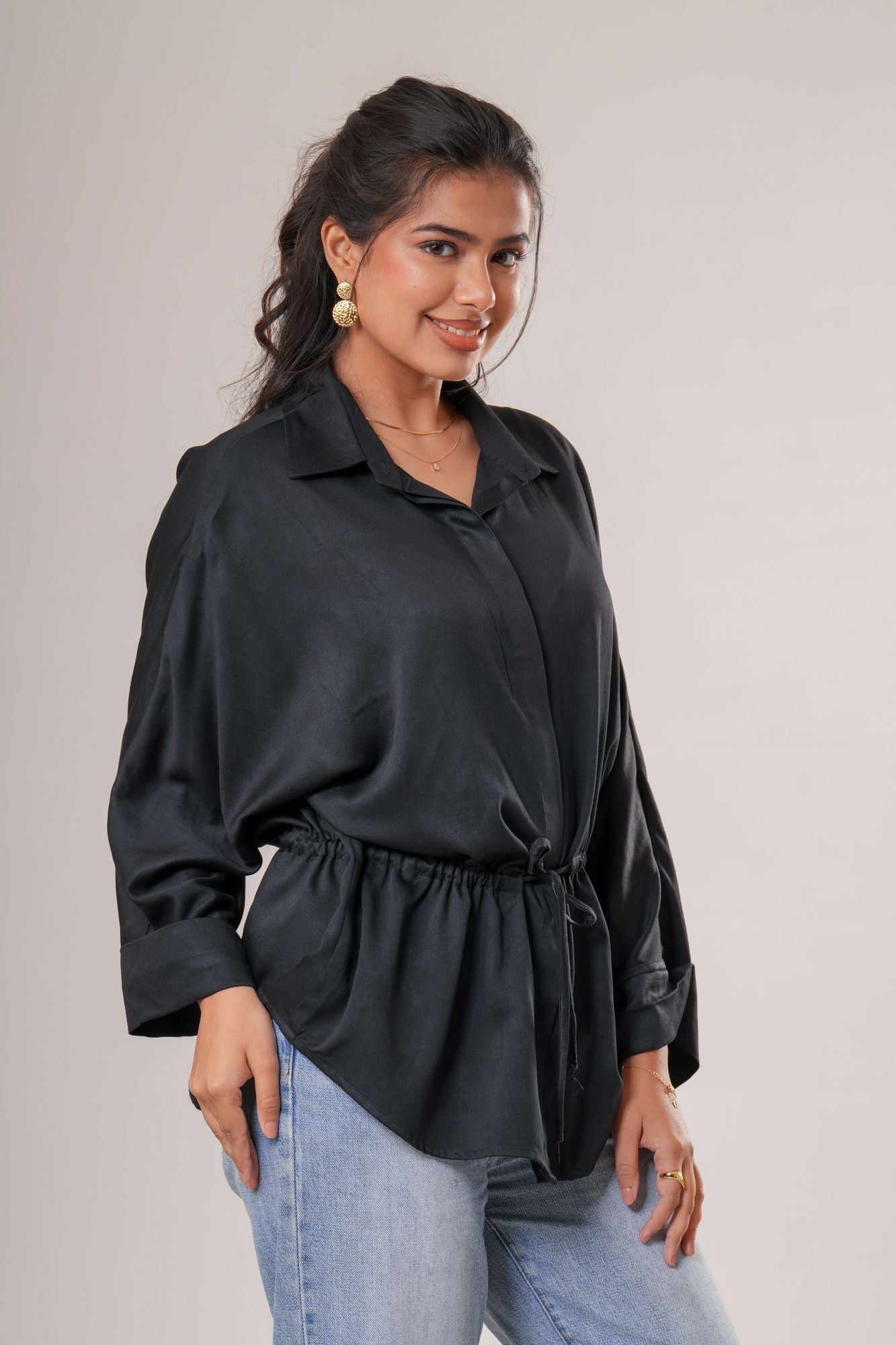 Drawstring Relaxed Shirt Label By Mohita