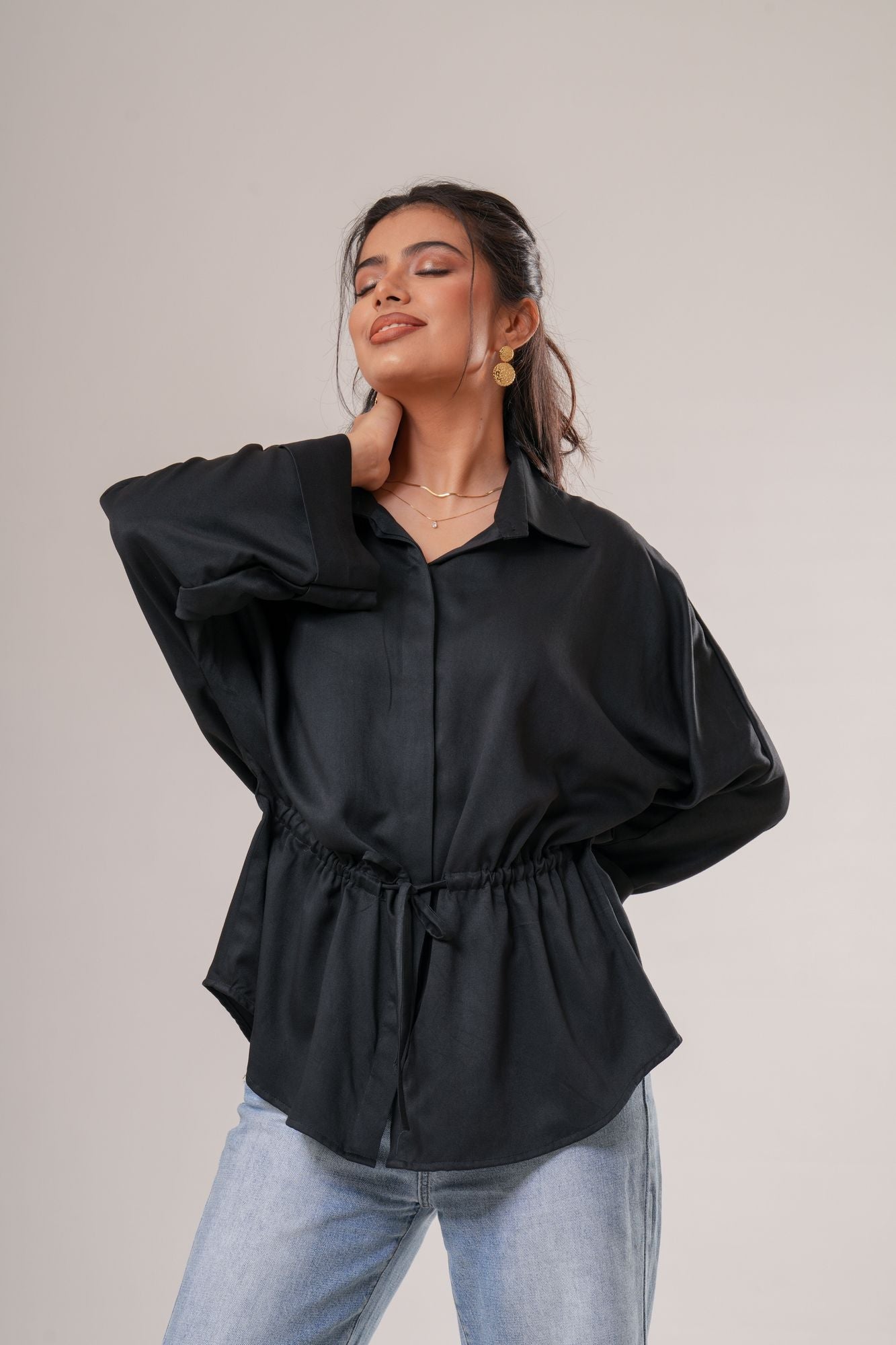 Drawstring Relaxed Shirt Label By Mohita