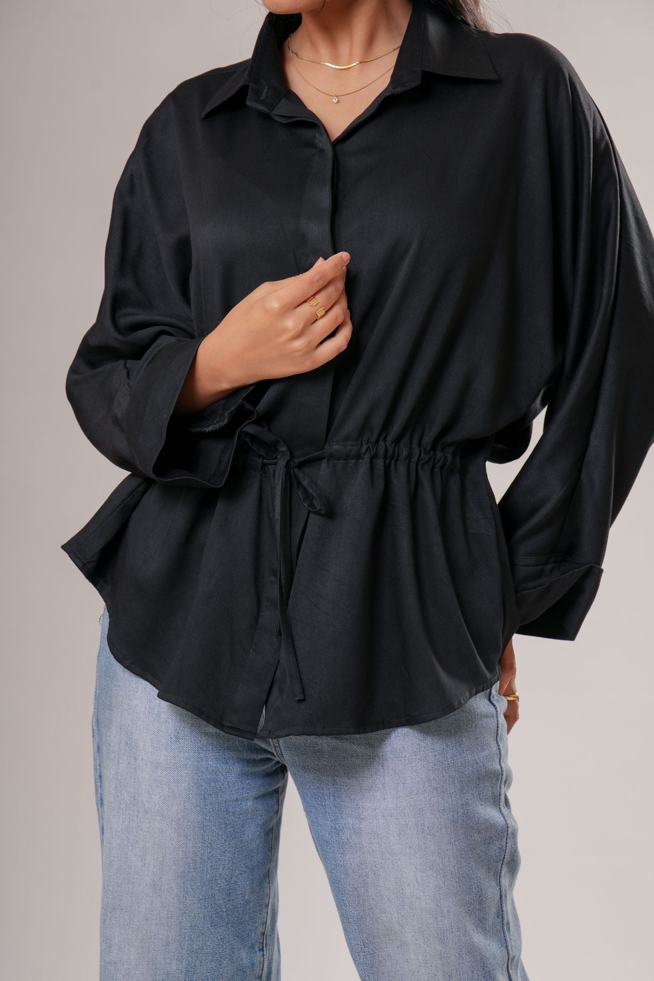 Drawstring Relaxed Shirt Label By Mohita