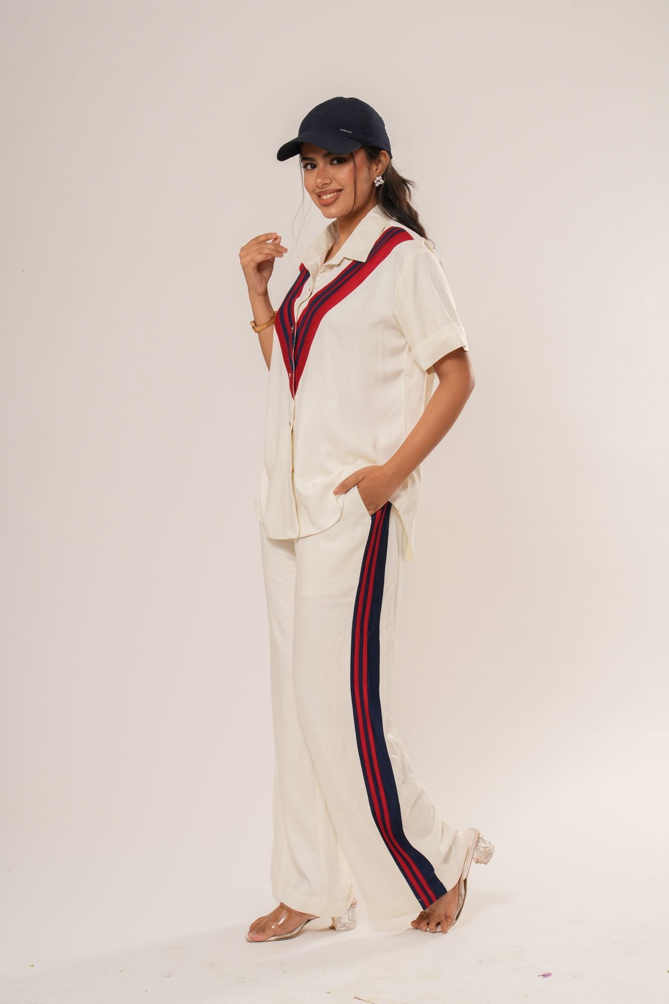 Stripe Detail Co-ord Set Label By Mohita