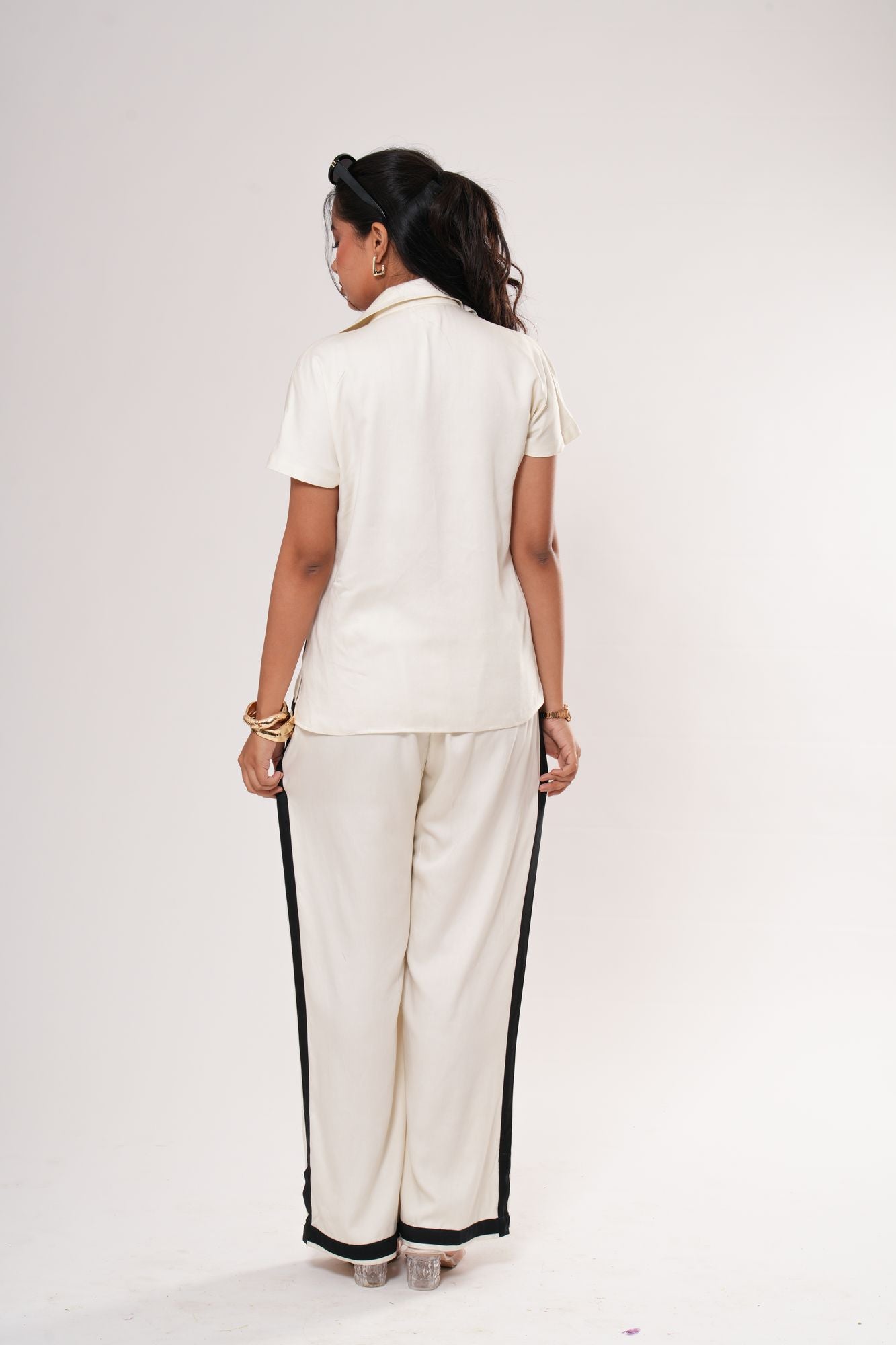 Striped Panel Shirt Co-ord Set Label By Mohita