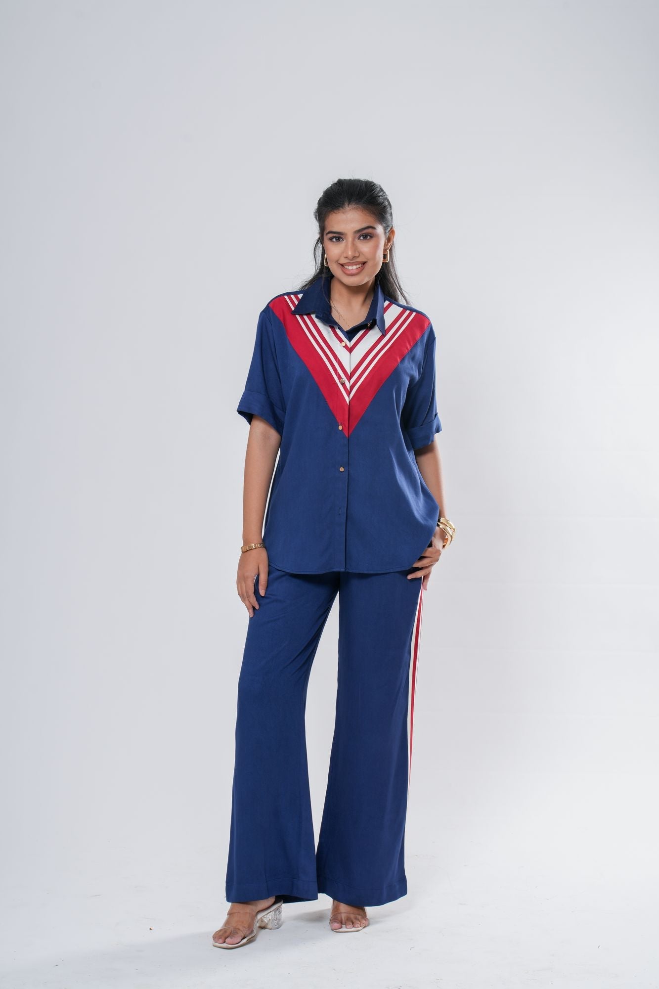 Stripe Detail Co-ord Set Label By Mohita