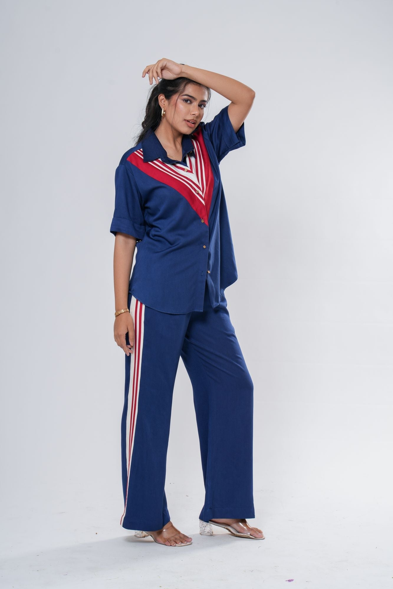 Stripe Detail Co-ord Set Label By Mohita