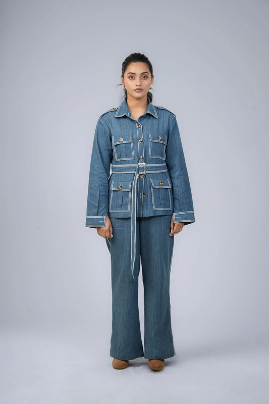 INDIGO STICH CORD SET Label By Mohita