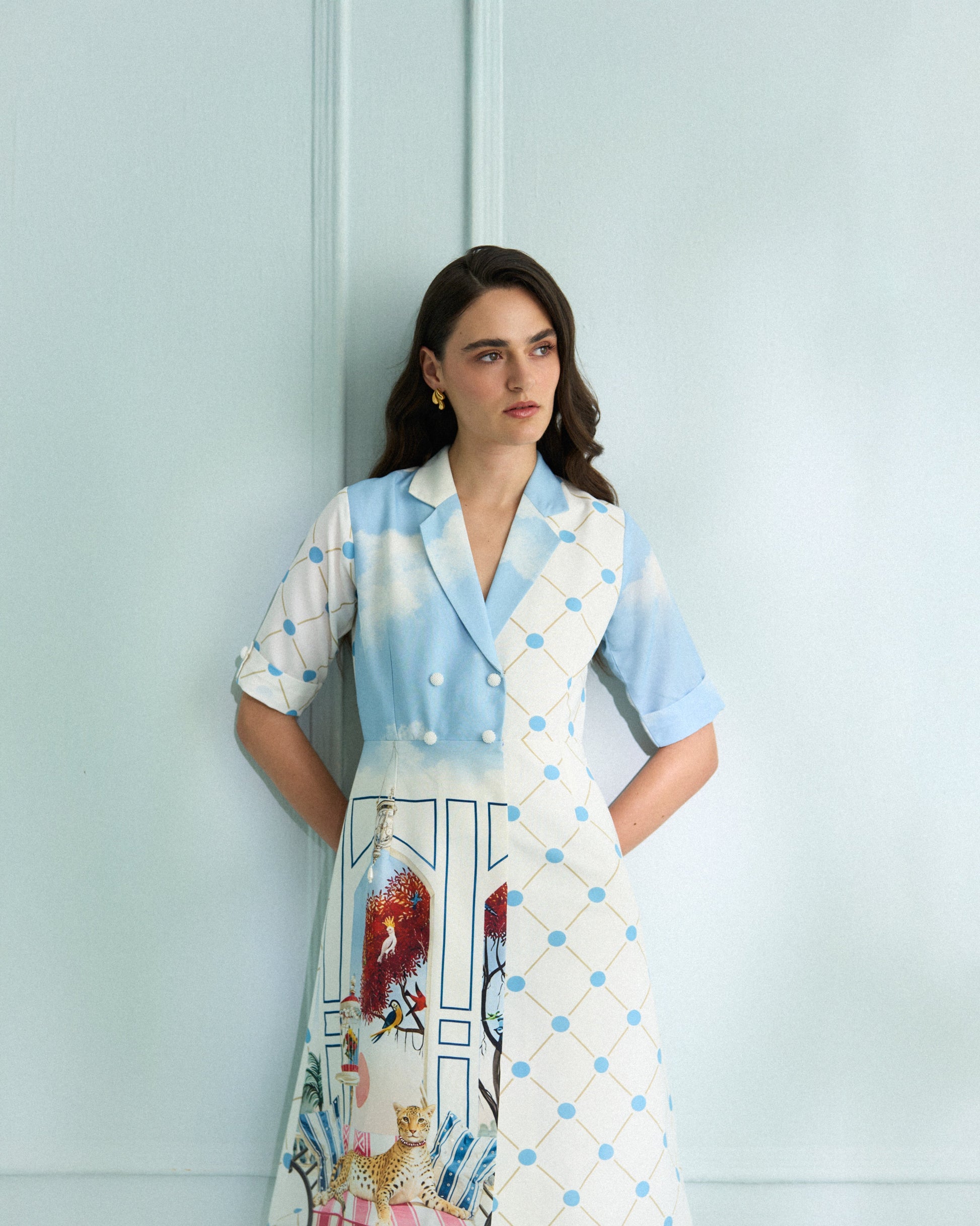 Cheetah lounge panel dress Label By Mohita