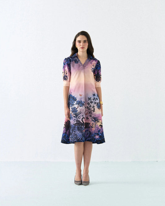Swan glow a-line midi dress Label By Mohita