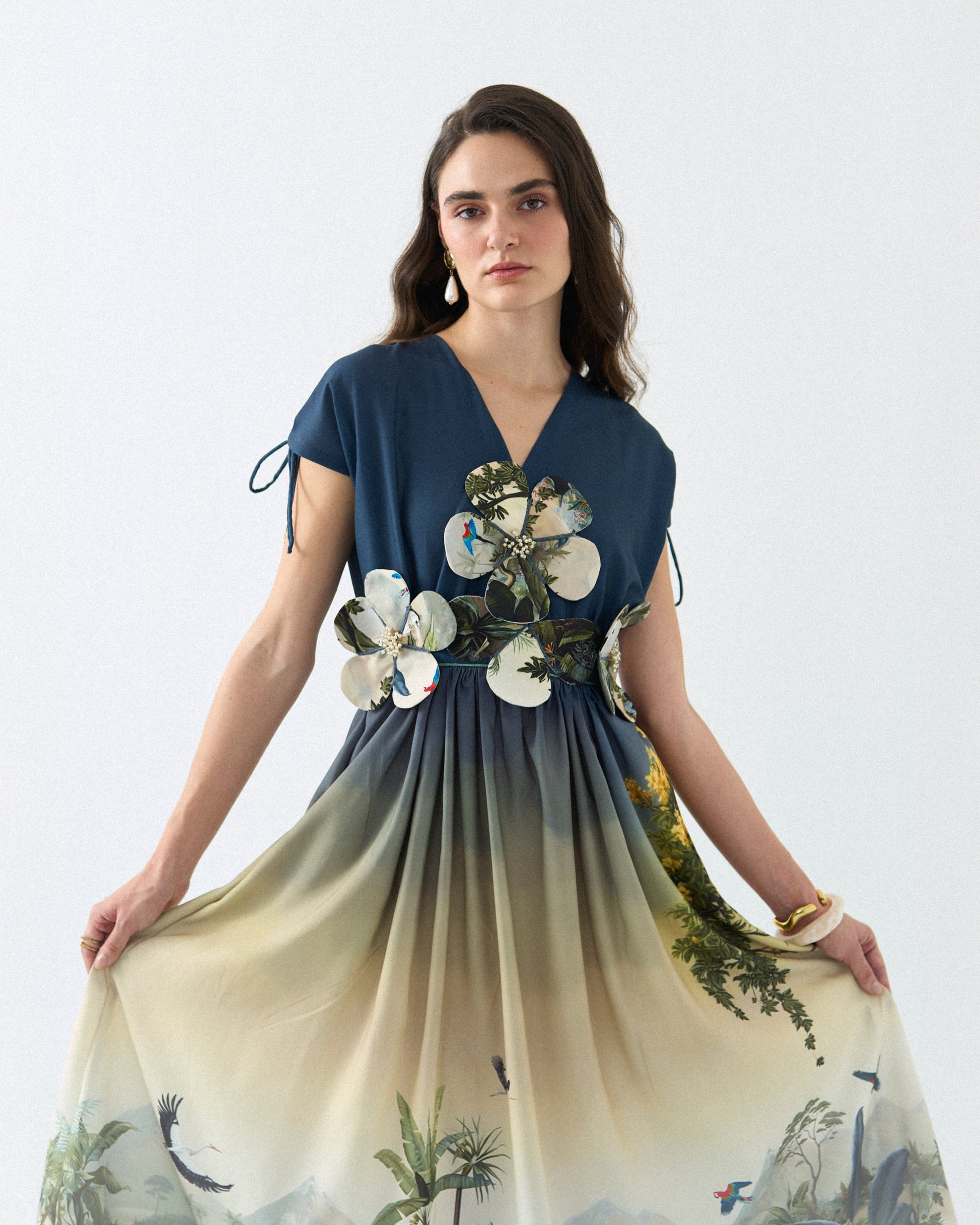 Mid-night blossom 3d dress Label By Mohita