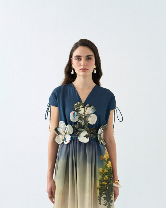 Mid-night blossom 3d dress Label By Mohita