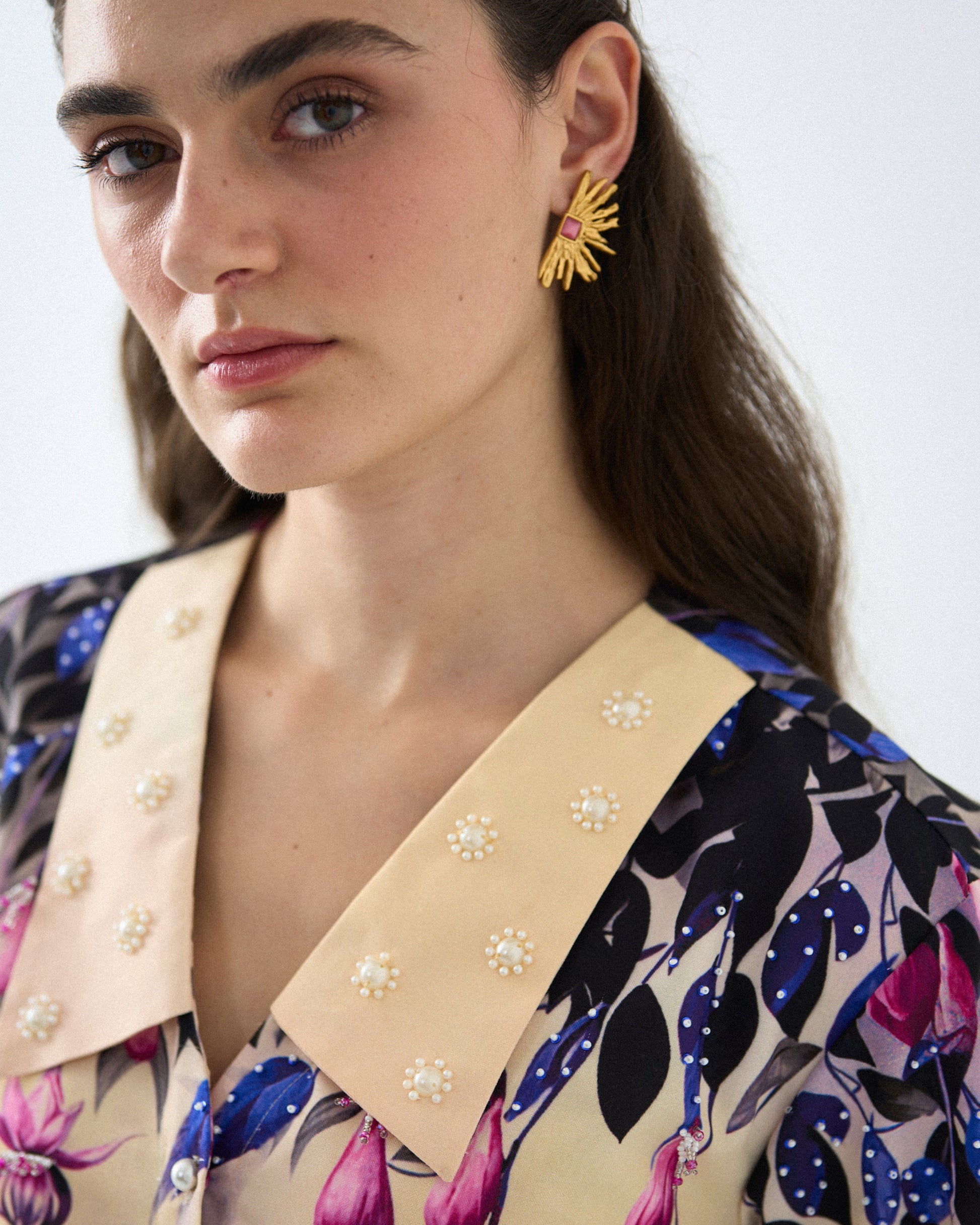 Flap collar bird blossom cordset Label By Mohita