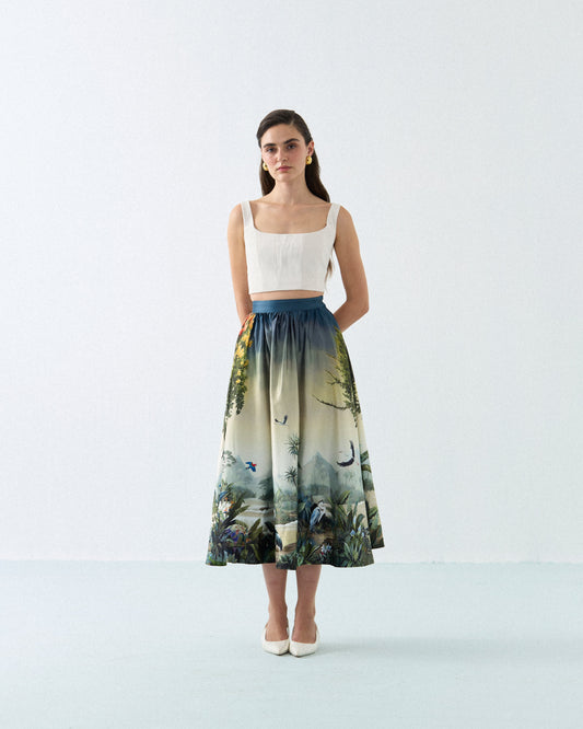 BLUE- OLIVE SAFARI STORY SKIRT Label By Mohita