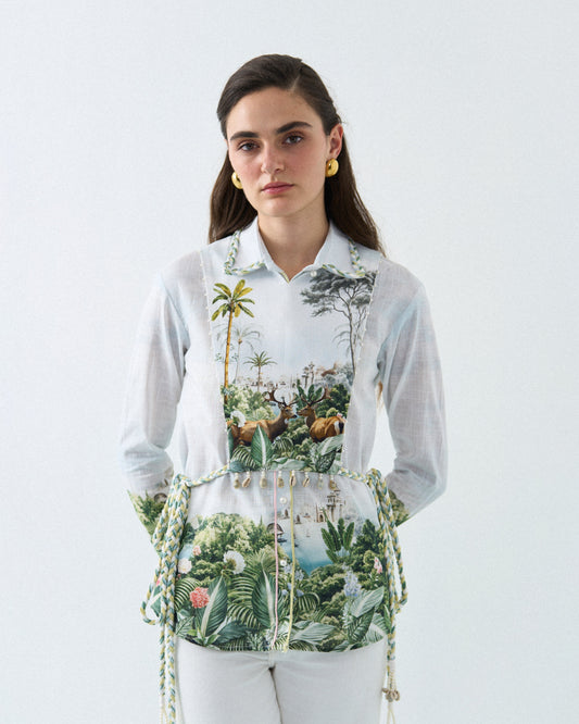 SAFARI DEER SHIRT WITH DETACHABLE CORSET Label By Mohita
