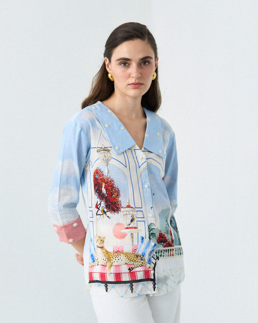 CHEETAH LOUNGE SHIRT Label By Mohita