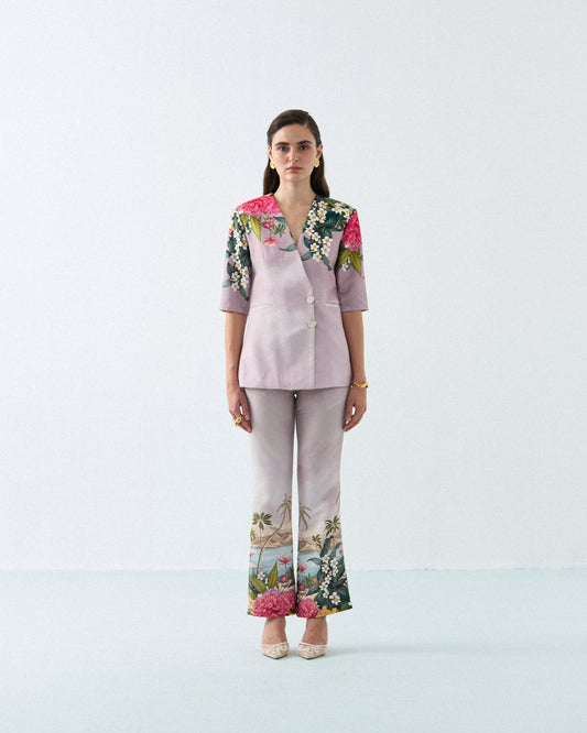 Lotus bloom overlap blazer cordset Label By Mohita