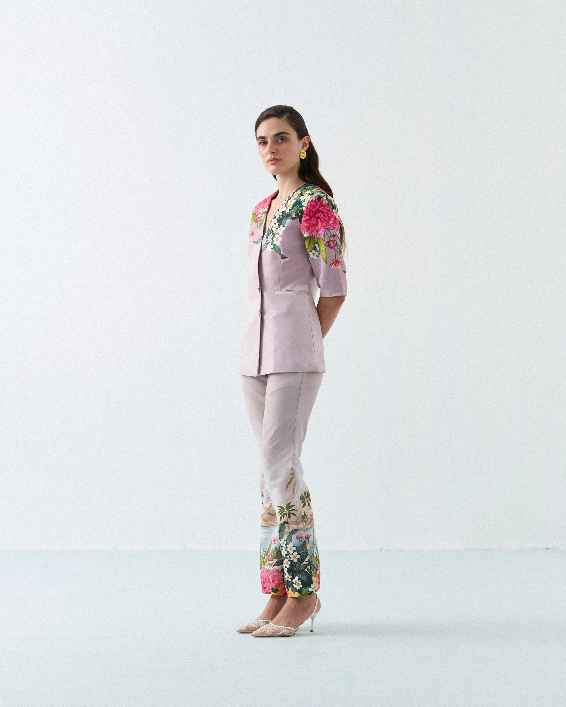Lotus bloom overlap blazer cordset Label By Mohita
