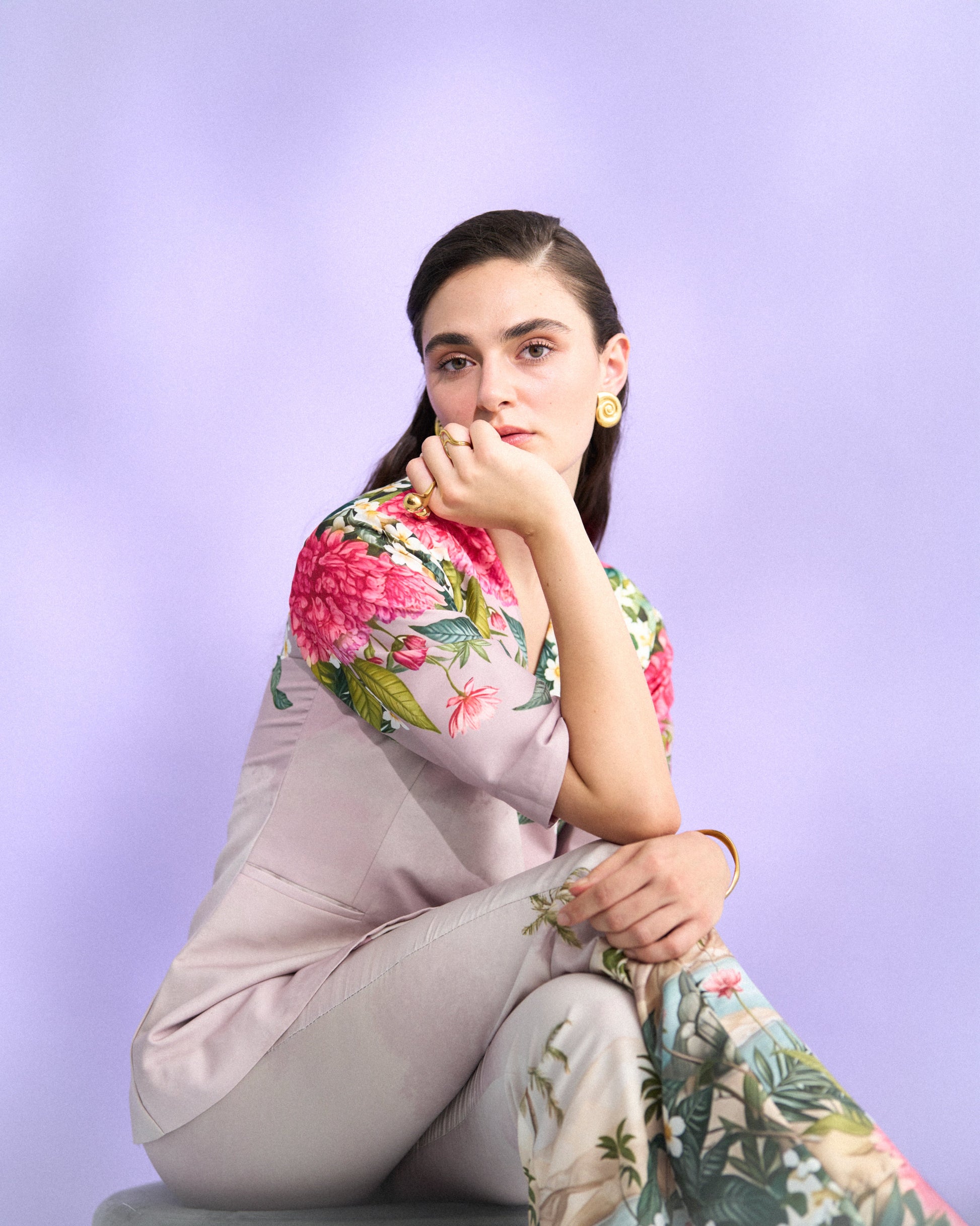 Lotus bloom overlap blazer cordset Label By Mohita