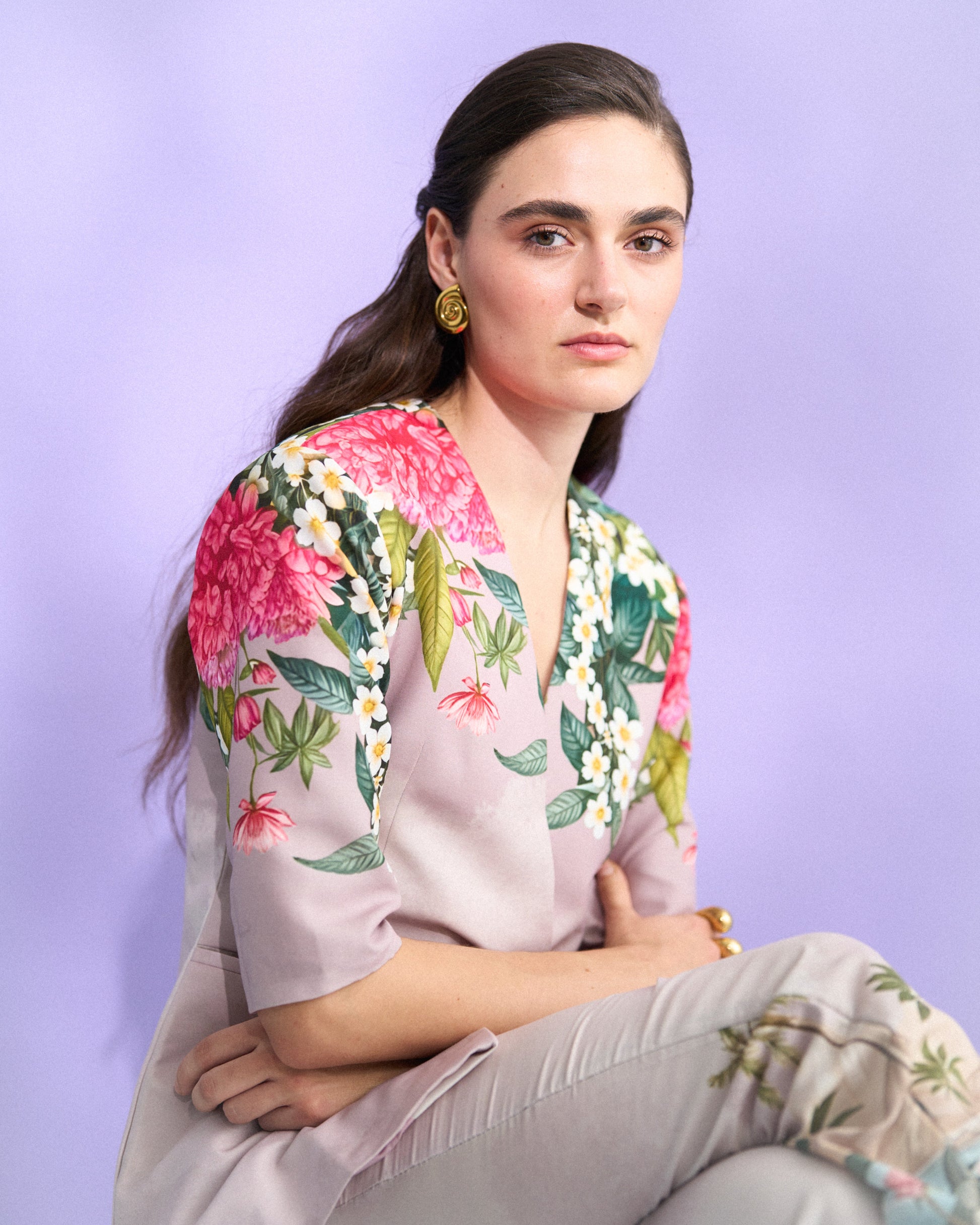 Lotus bloom overlap blazer cordset Label By Mohita