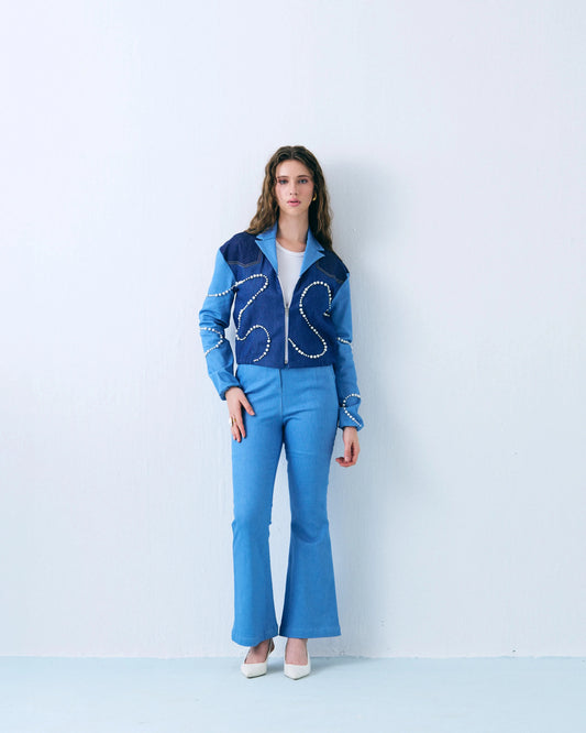 Pearl bomber jacket cordset Label By Mohita