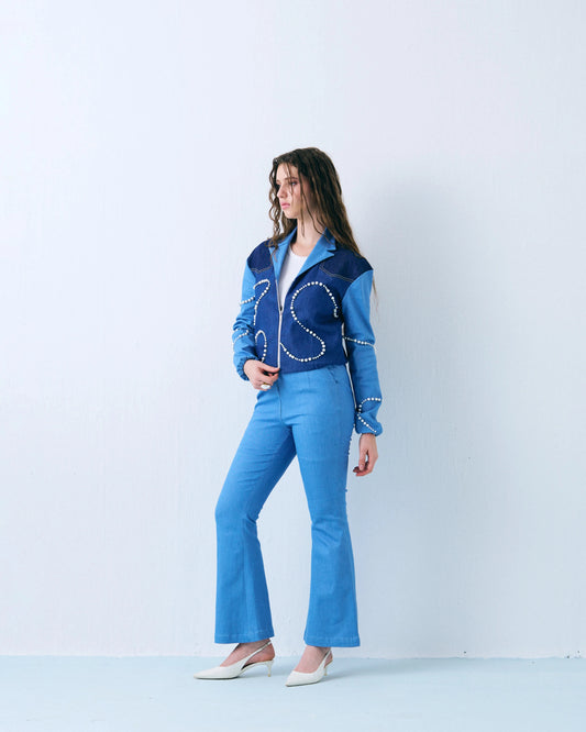 Pearl bomber jacket cordset Label By Mohita