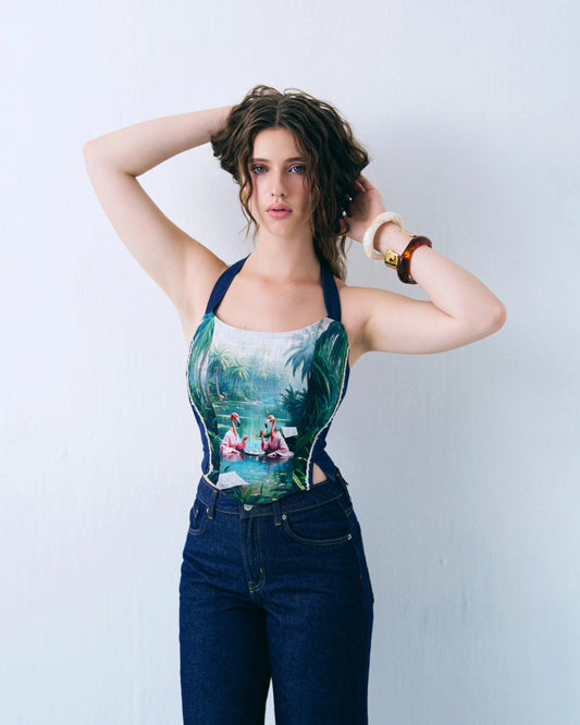 Halter neck flamingo corset Label By Mohita