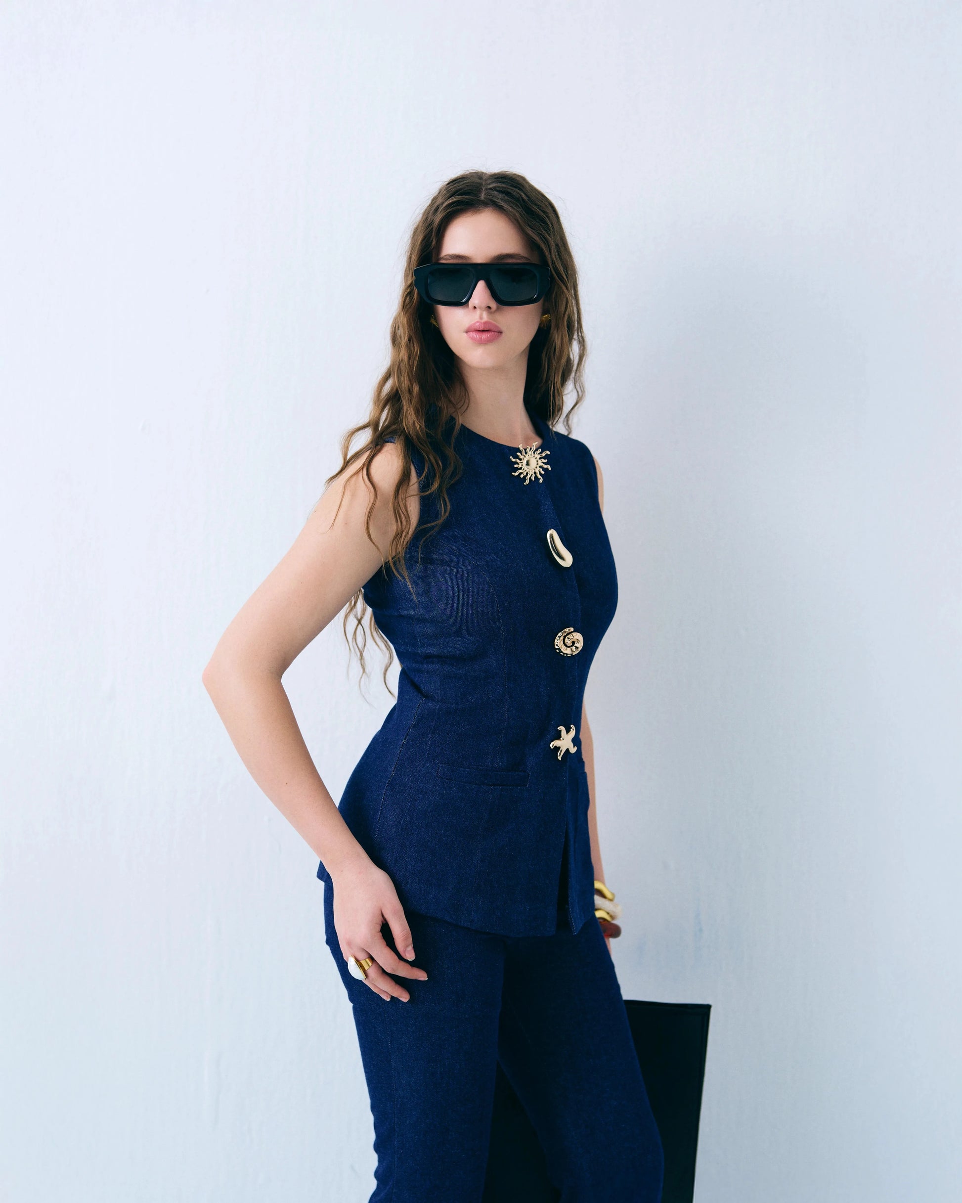 3d Gold button cordset Label By Mohita