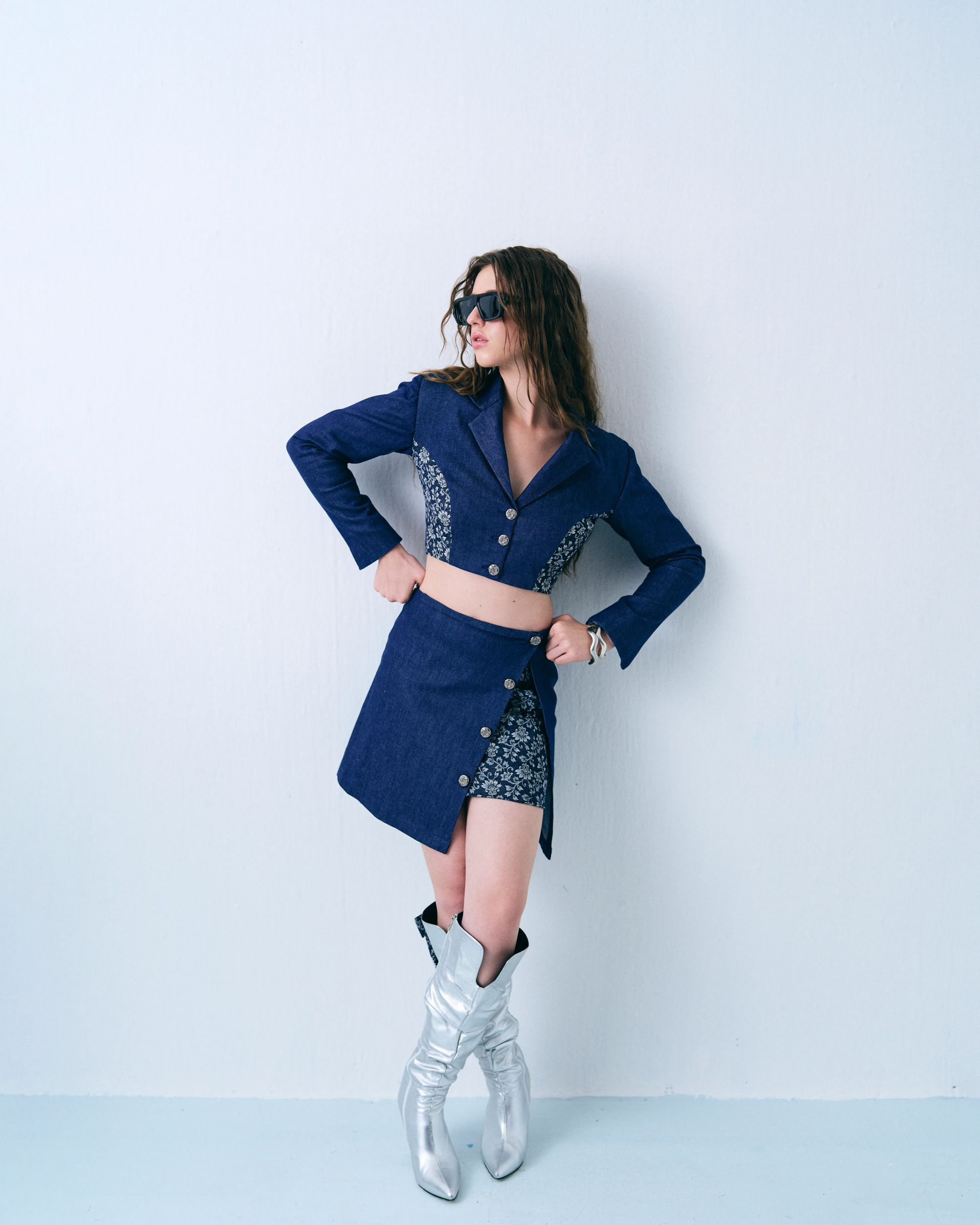 Tailored short blazer and skirt set Label By Mohita