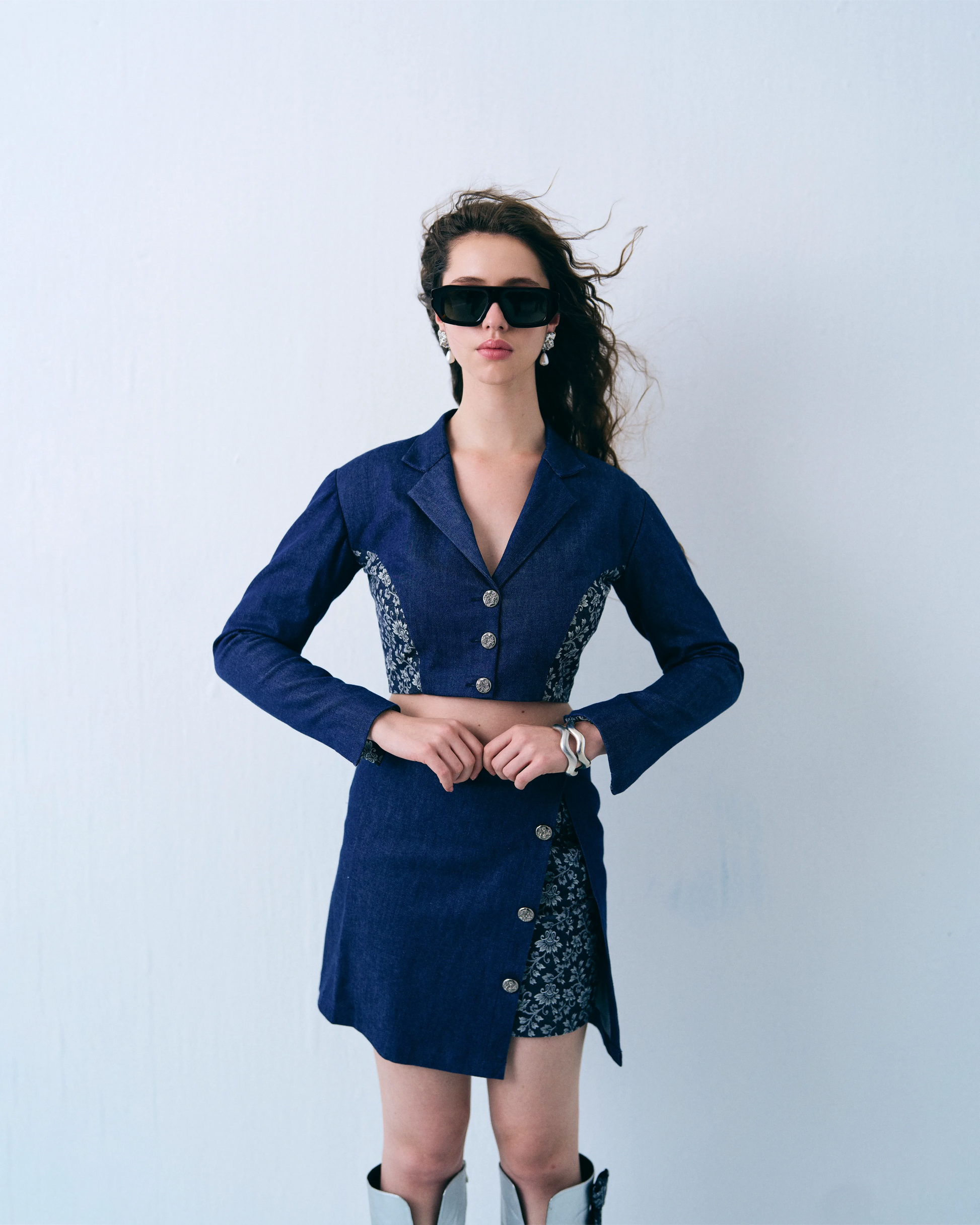 Tailored short blazer and skirt set Label By Mohita