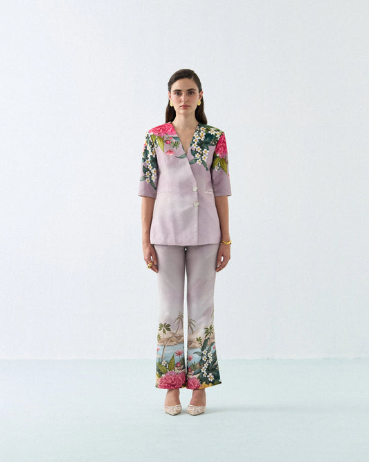 Lotus bloom overlap blazer cordset Label By Mohita
